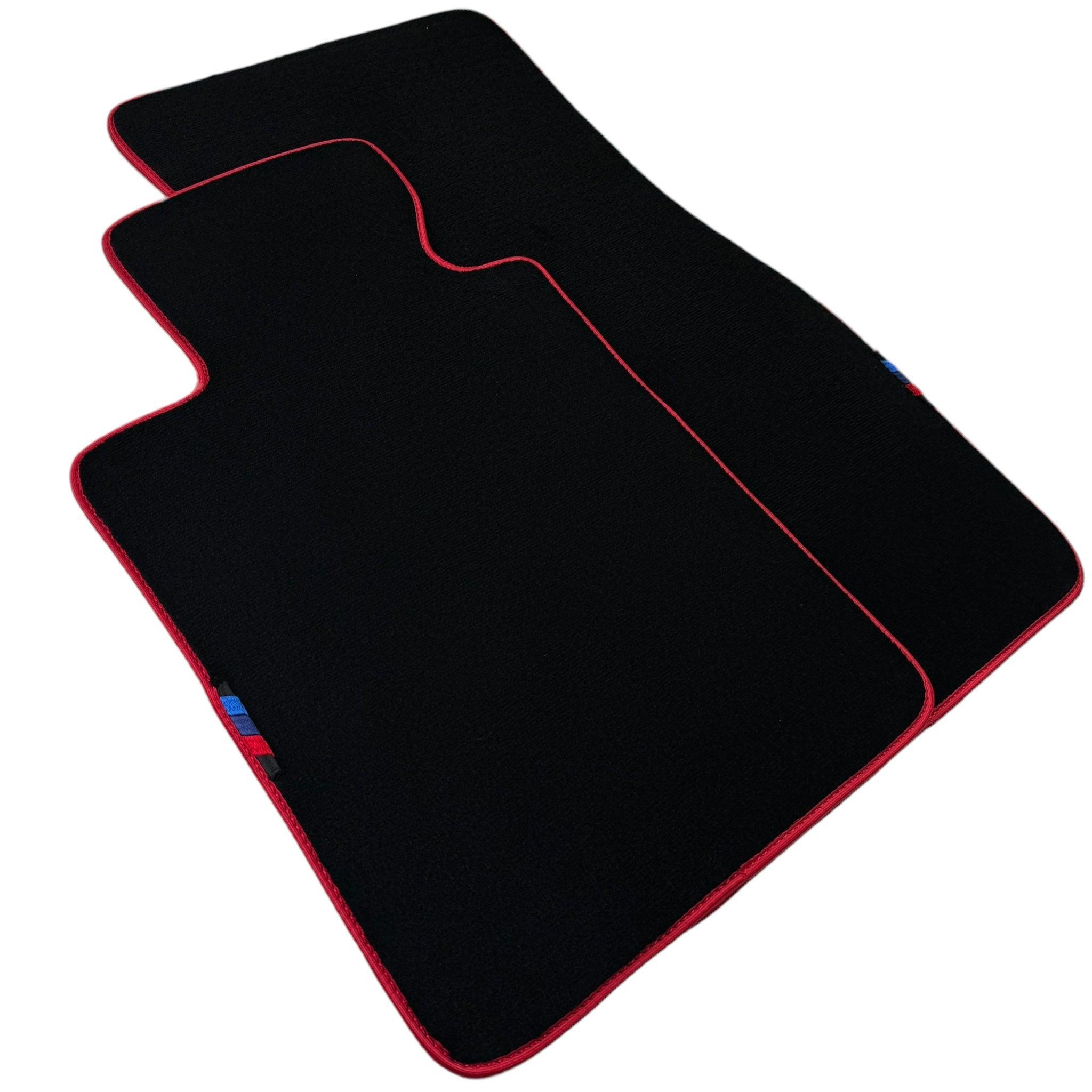 Black Mats For BMW 3 Series E36 4-door Sedan | Red Trim - AutoWin