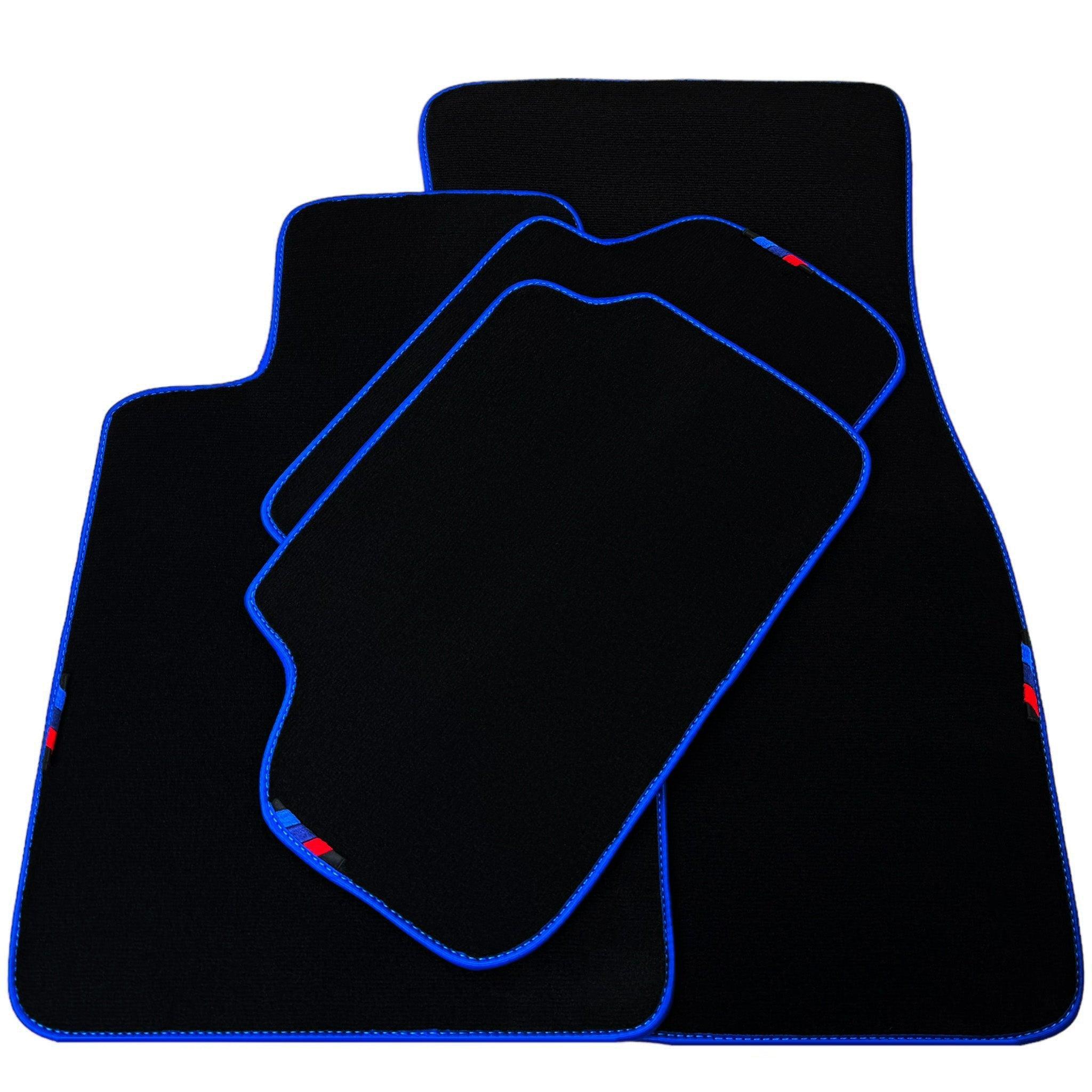 Black Mats For BMW 3 Series E36 Convertible | Blue Trim - AutoWin