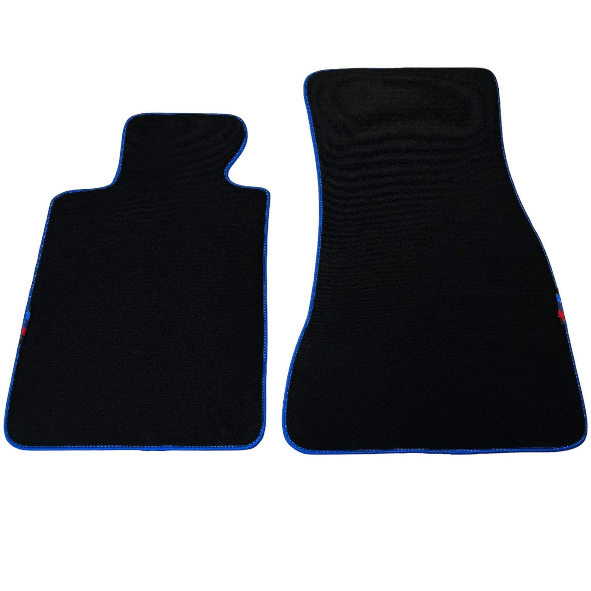 Black Mats For BMW 7 Series E32 | Blue Trim - AutoWin