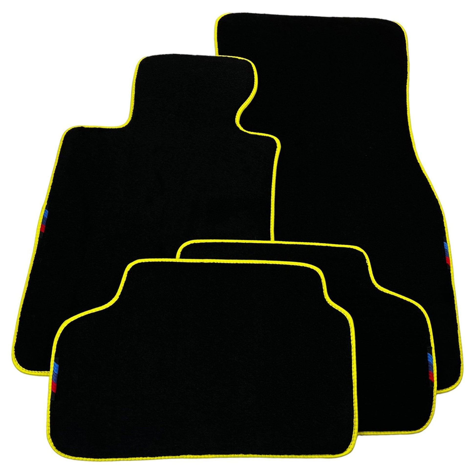 Black Mats For BMW M5 E34 | Yellow Trim - AutoWin