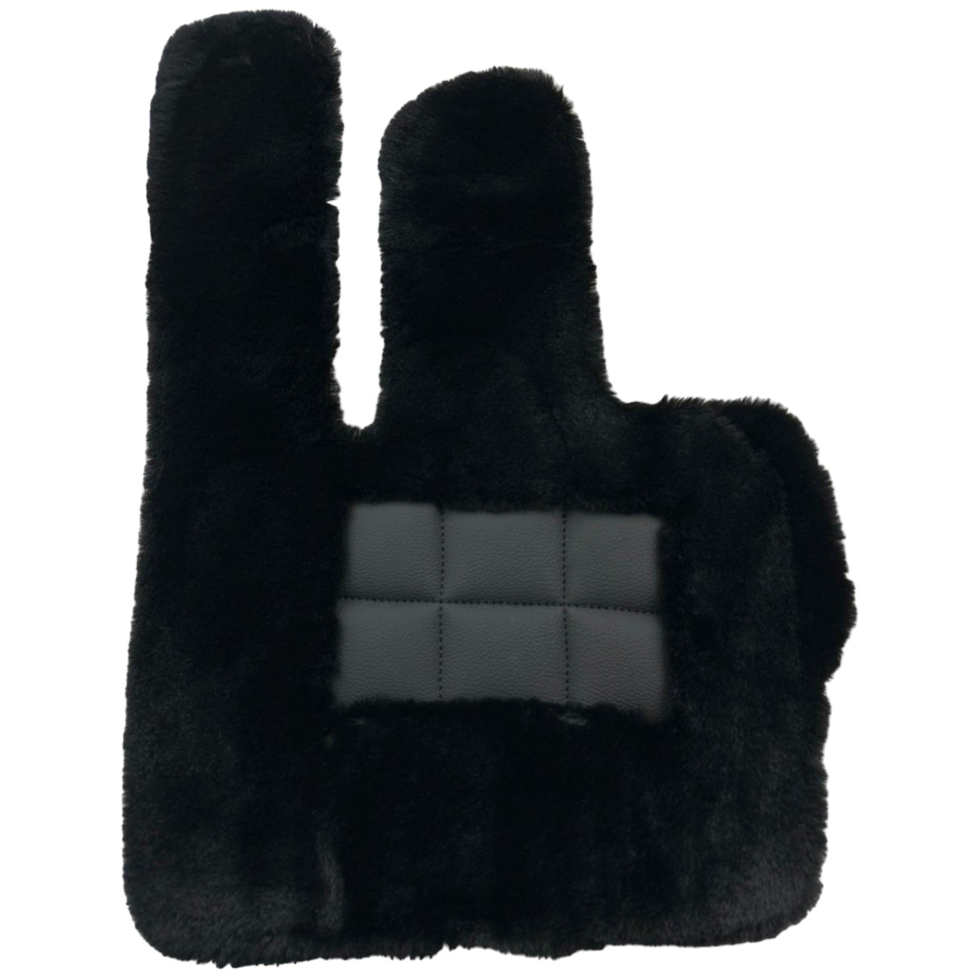 Black Sheepskin Floor Mats For Mercedes Benz C-Class W204 Sedan (2007-2014) | ER56 Design - AutoWin