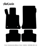 Black Sheepskin Floor Mats For Mercedes Benz GLK-Class X204 (2008-2012) | ER56 Design - AutoWin