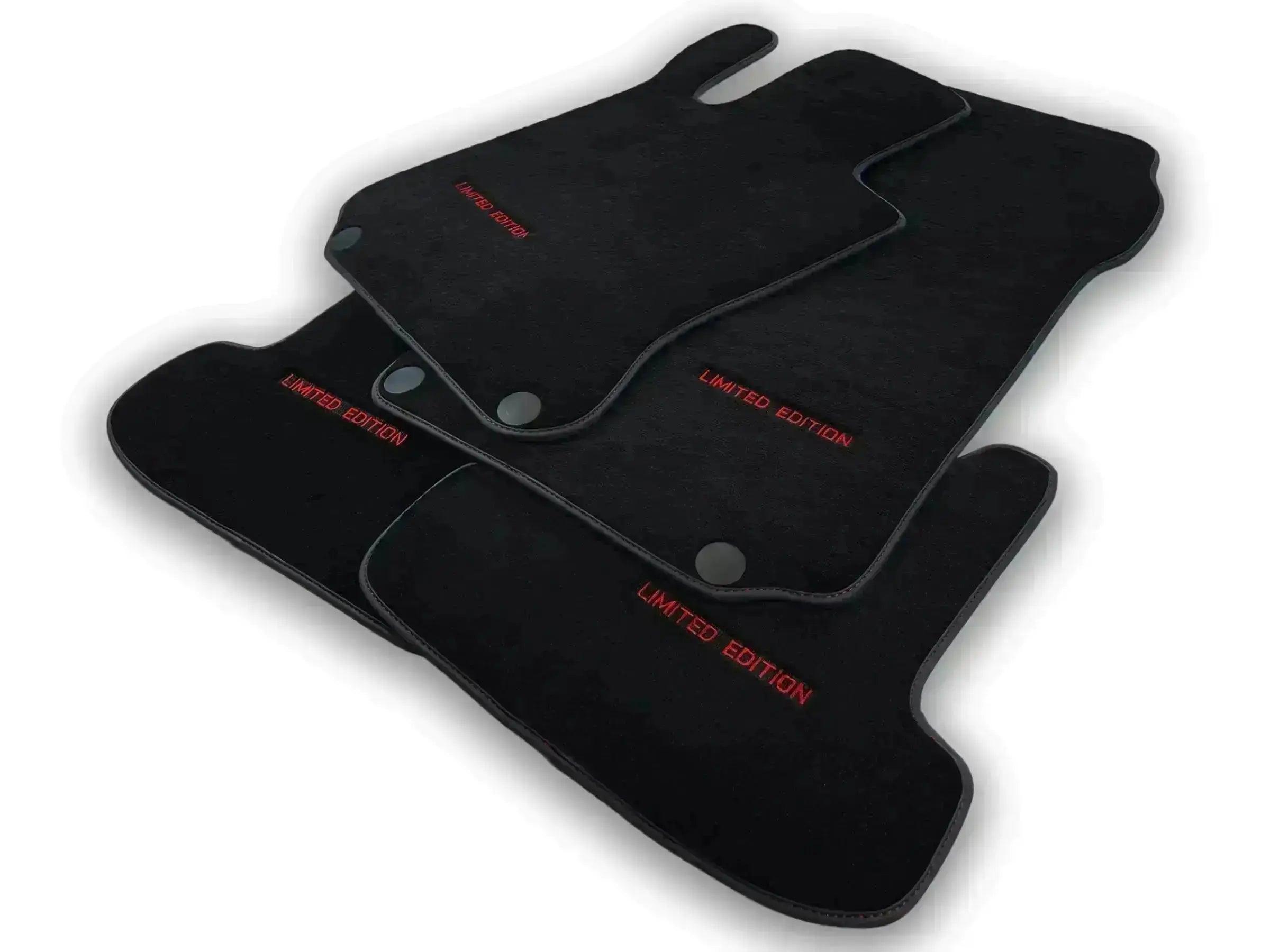 Black Sheepskin Floor Mats For Mercedes Benz GLK-Class X204 (2008-2012) | ER56 Design - AutoWin