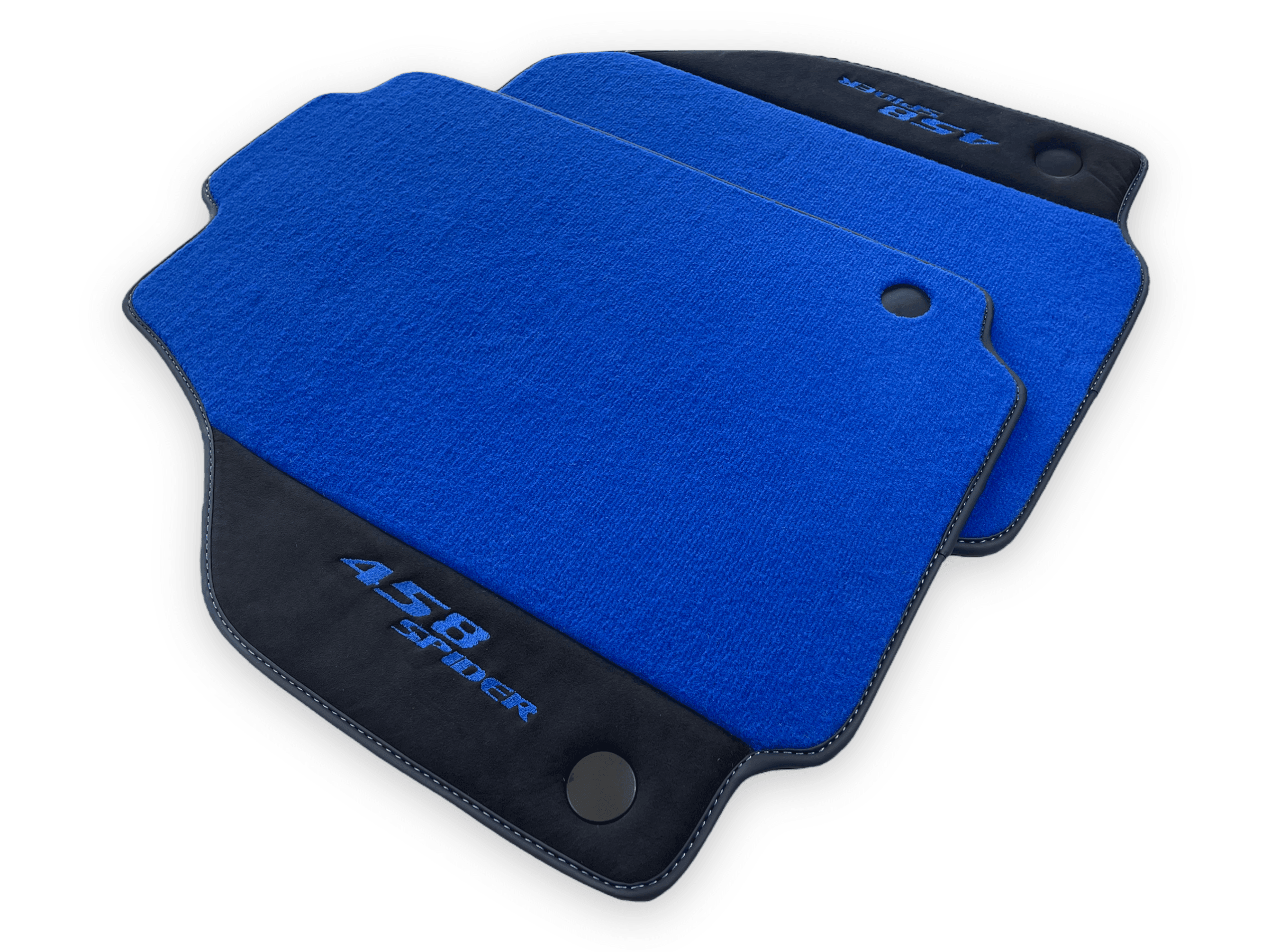 Blue Floor Mats For Ferrari 458 Spider 2012-2015 Alcantara Leather - AutoWin