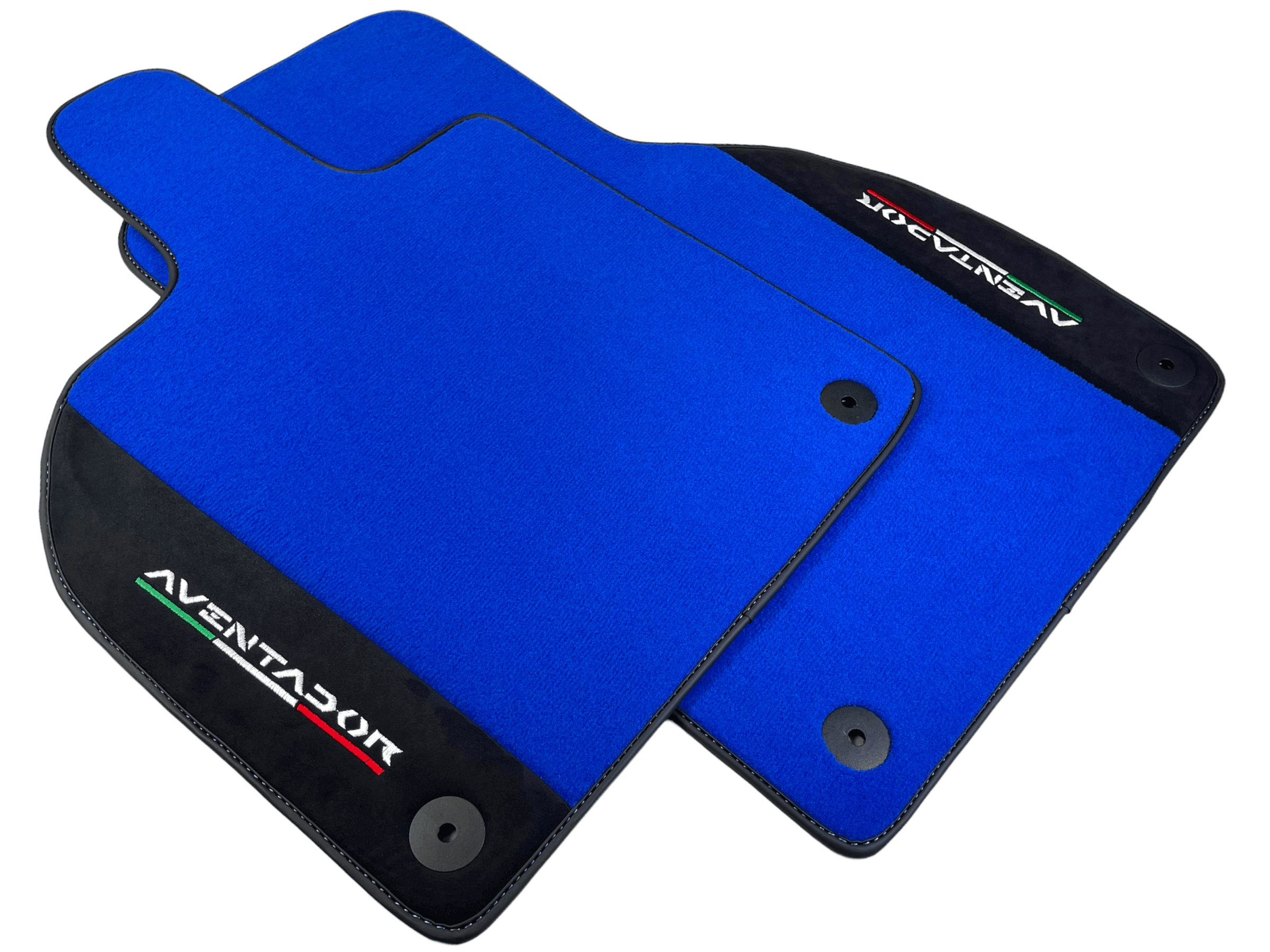Blue Floor Mats for Lamborghini Aventador With Alcantara Leather - AutoWin