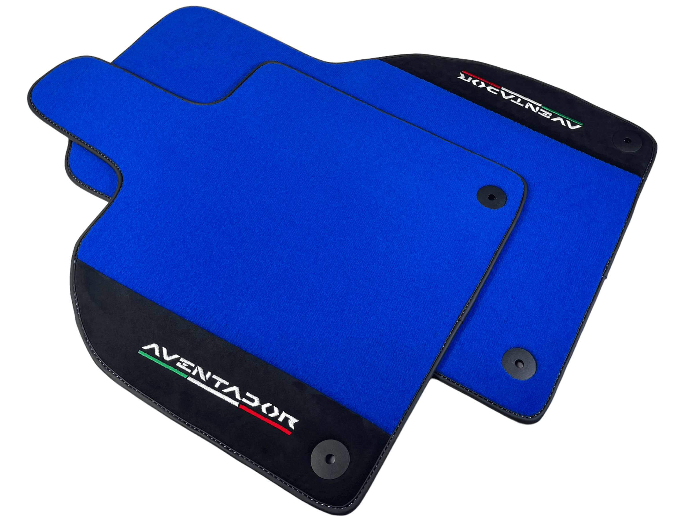 Blue Floor Mats for Lamborghini Aventador With Alcantara Leather - AutoWin