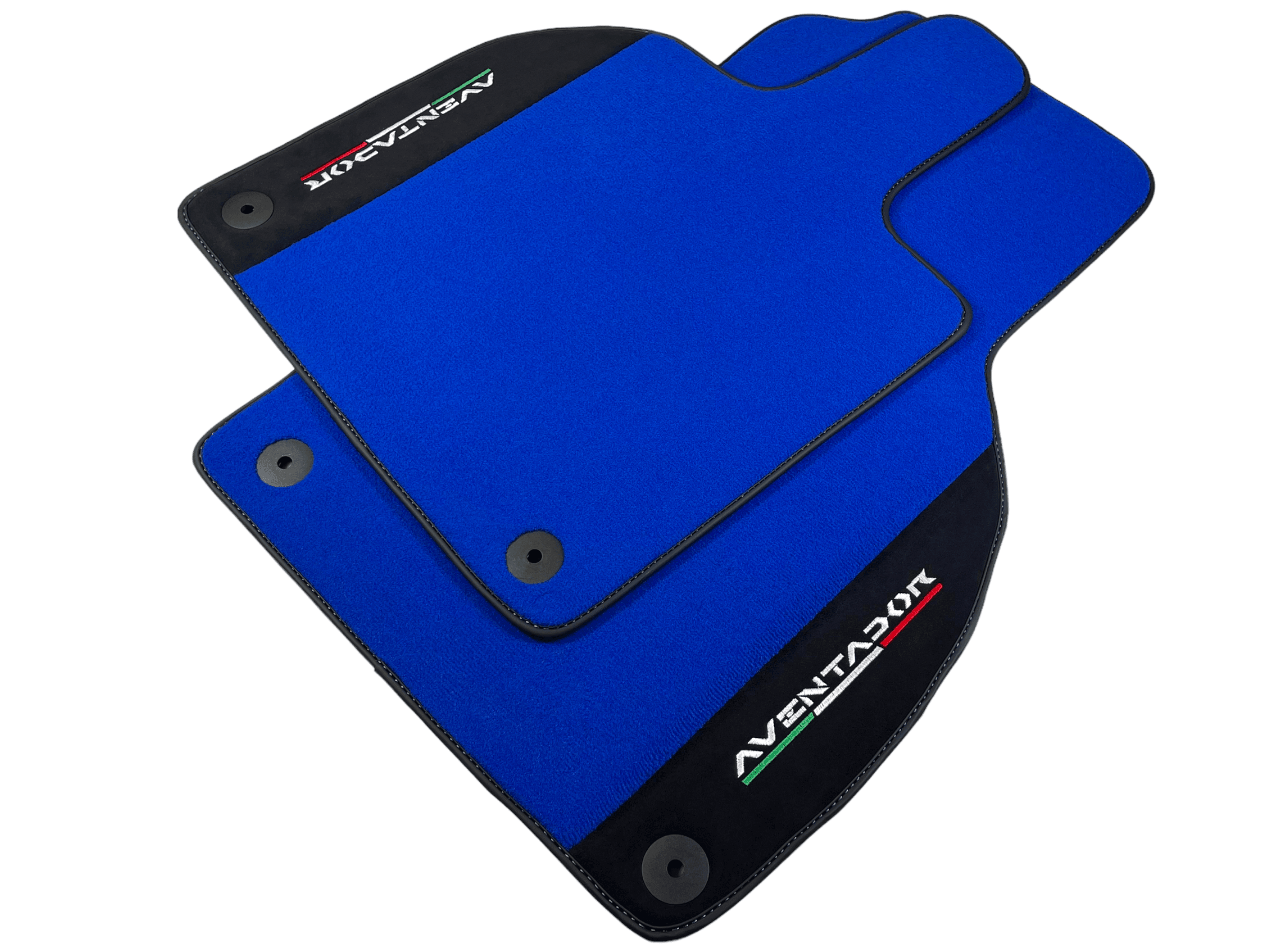 Blue Floor Mats for Lamborghini Aventador With Alcantara Leather - AutoWin