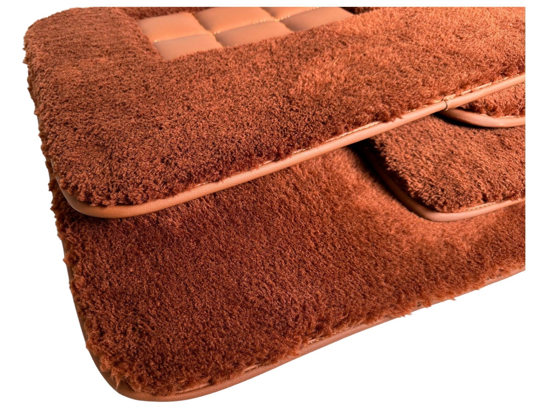 Brown Sheepskin Floor Mats For Rolls Royce Ghost Series I (2010–2020) Er56 Design Brand - AutoWin