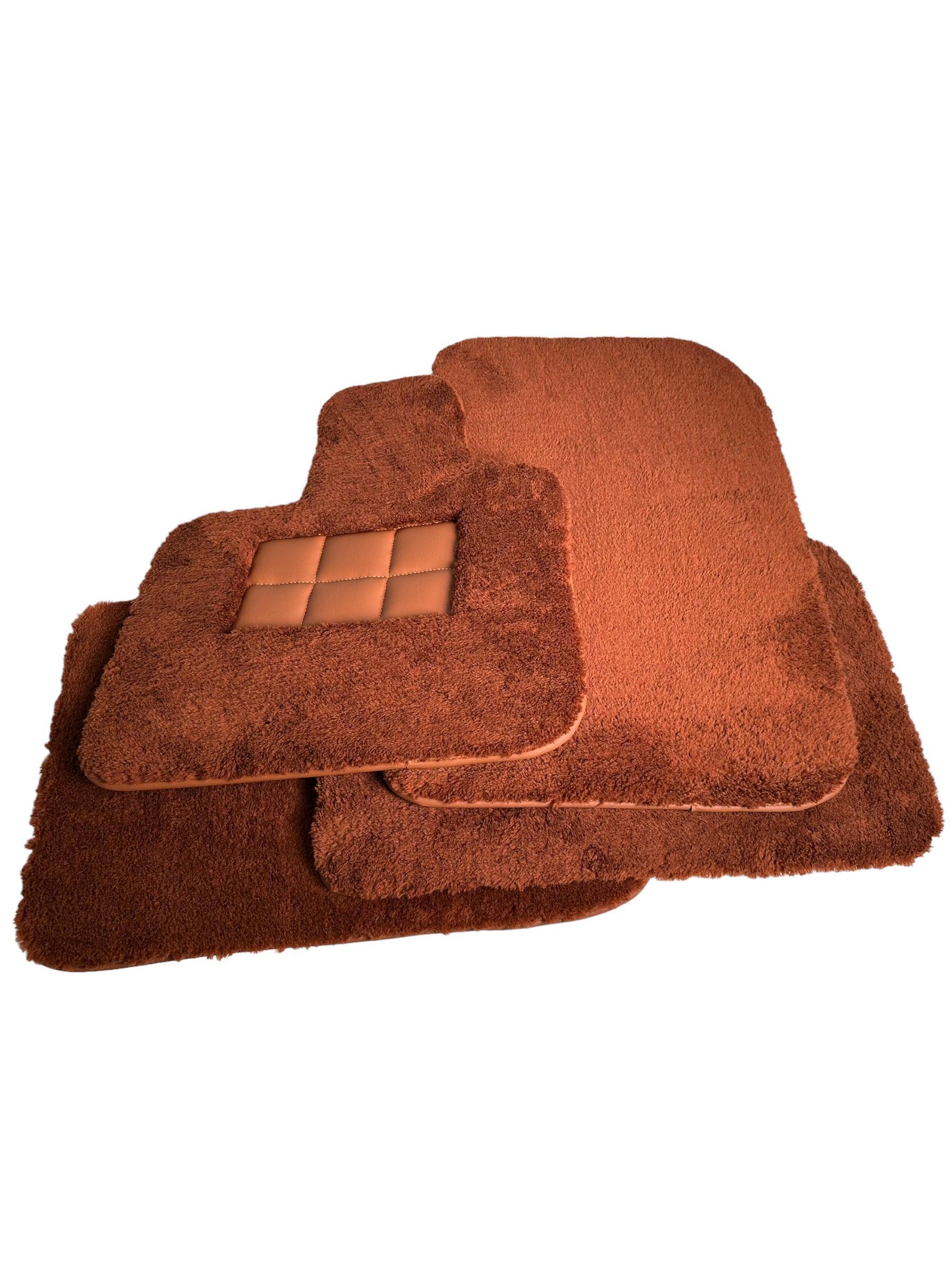 Brown Sheepskin Floor Mats For Rolls Royce Phantom Drophead Coupe 2007–2016 Er56 Design - AutoWin