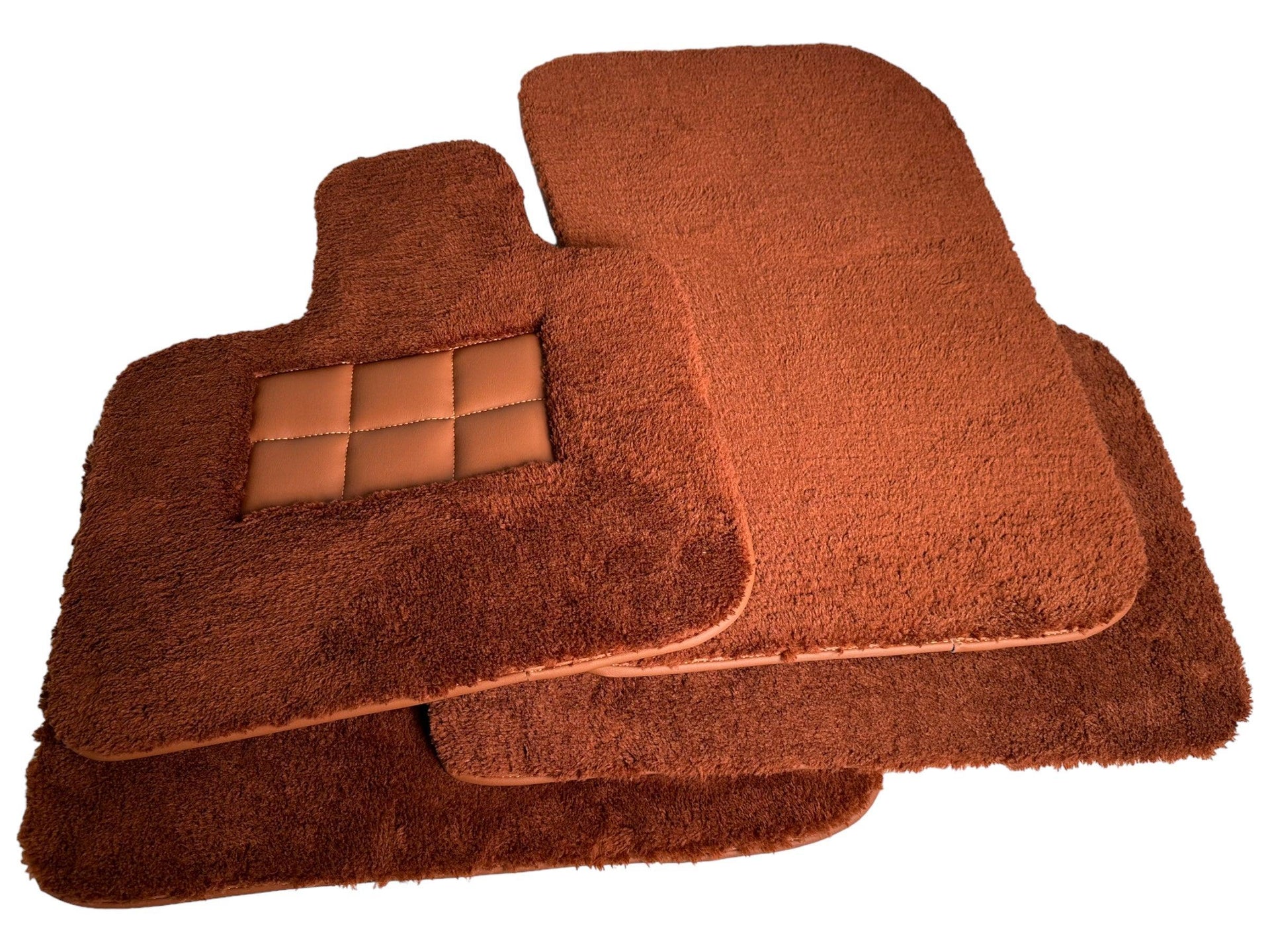 Brown Sheepskin Floor Mats For Rolls Royce Phantom Drophead Coupe 2007–2016 Er56 Design - AutoWin