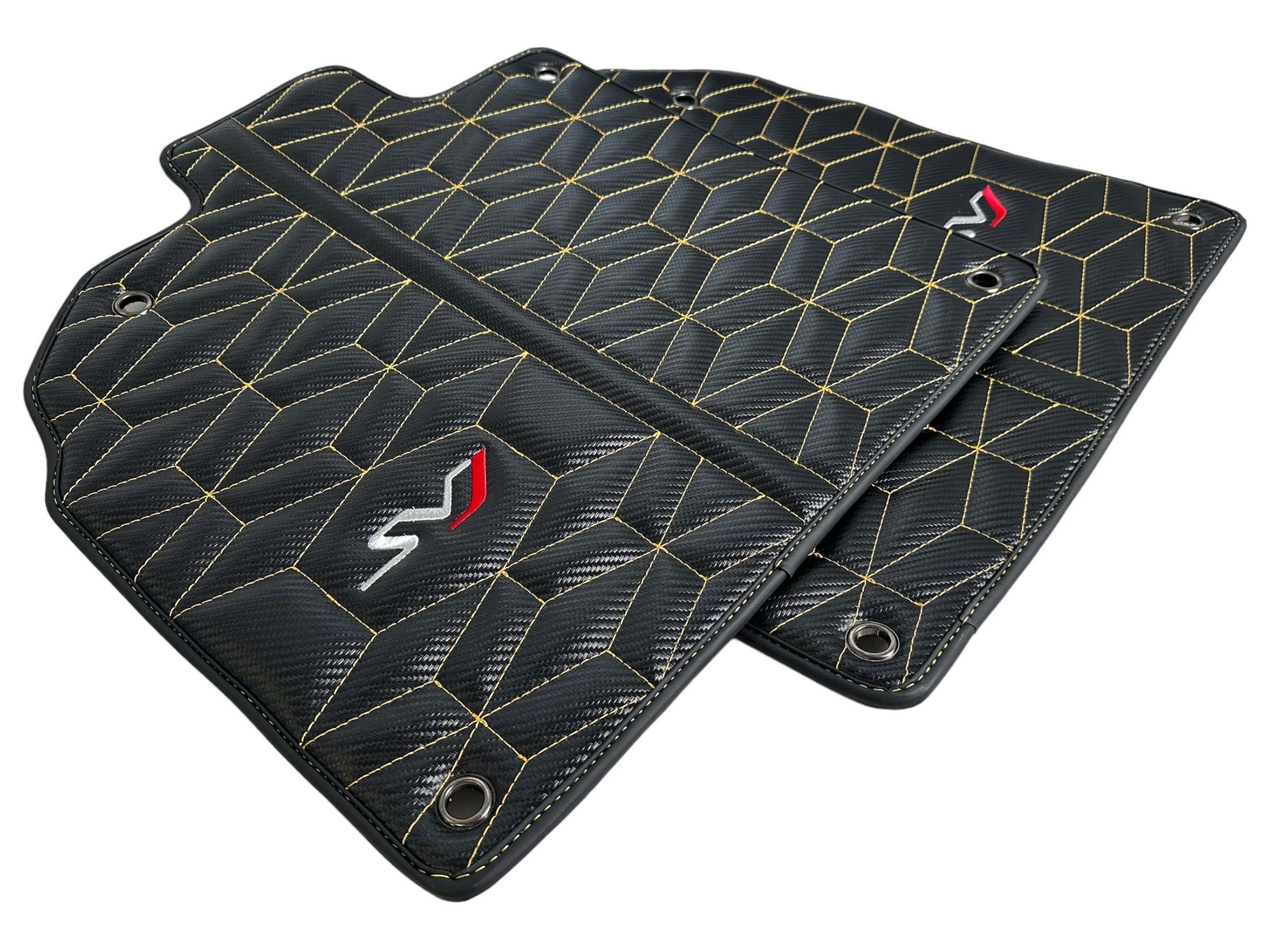 Carbon Leather Floor Mats for Lamborghini Aventador SVJ Limited Edition - AutoWin