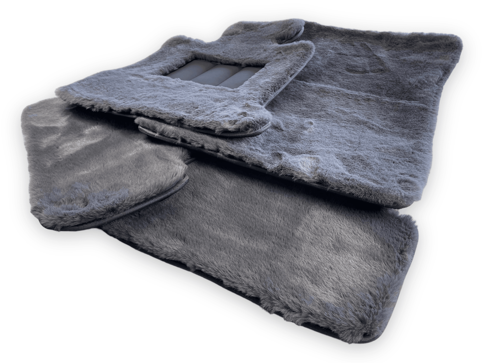 Dark Gray Sheepskin Floor Mats For Rolls Royce Dawn Rr6 2016-2023 Er56 Design Brand - AutoWin