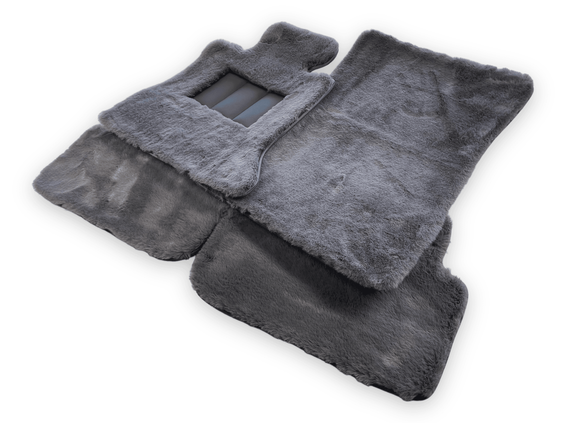 Dark Gray Sheepskin Floor Mats For Rolls Royce Shadow 1965-1977 Er56 Design Brand - AutoWin