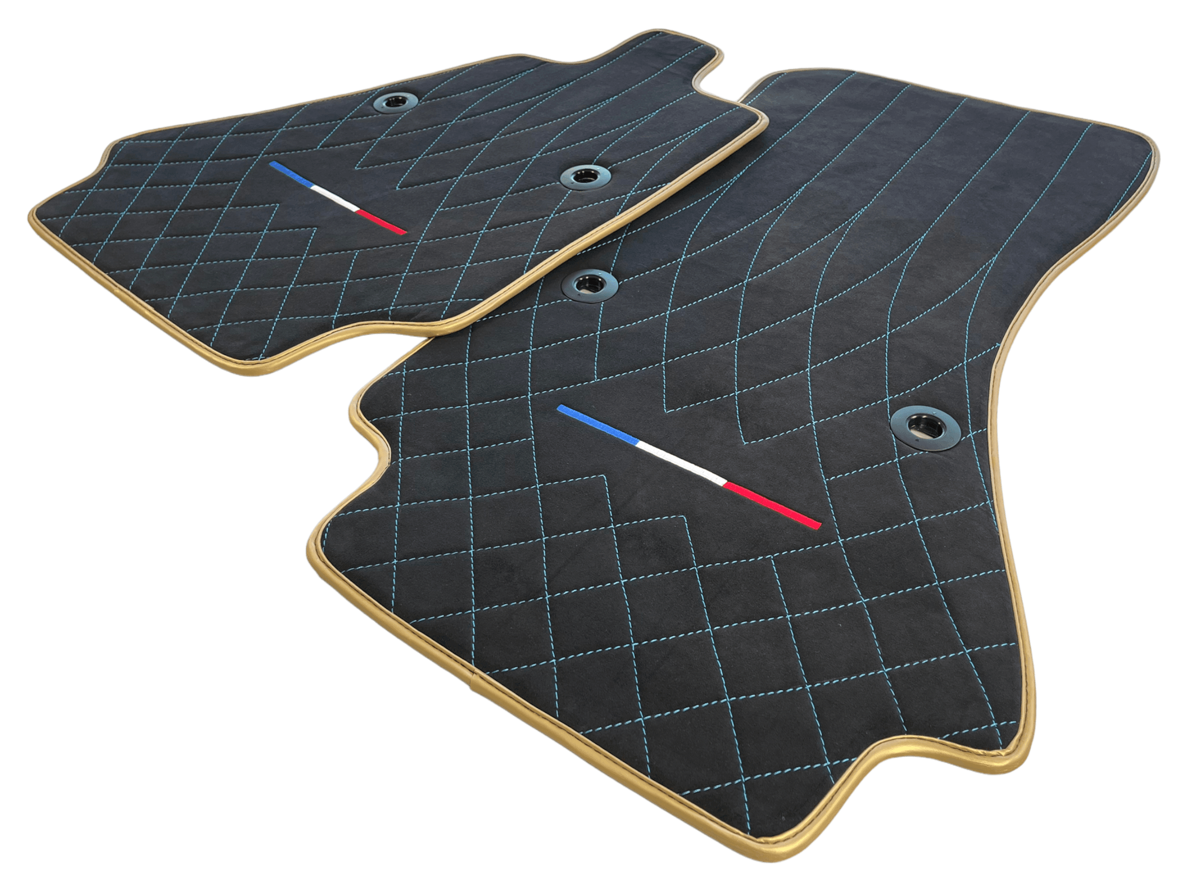 Floor Mats For Bugatti Chiron Alcantara Leather Gold Edition - AutoWin