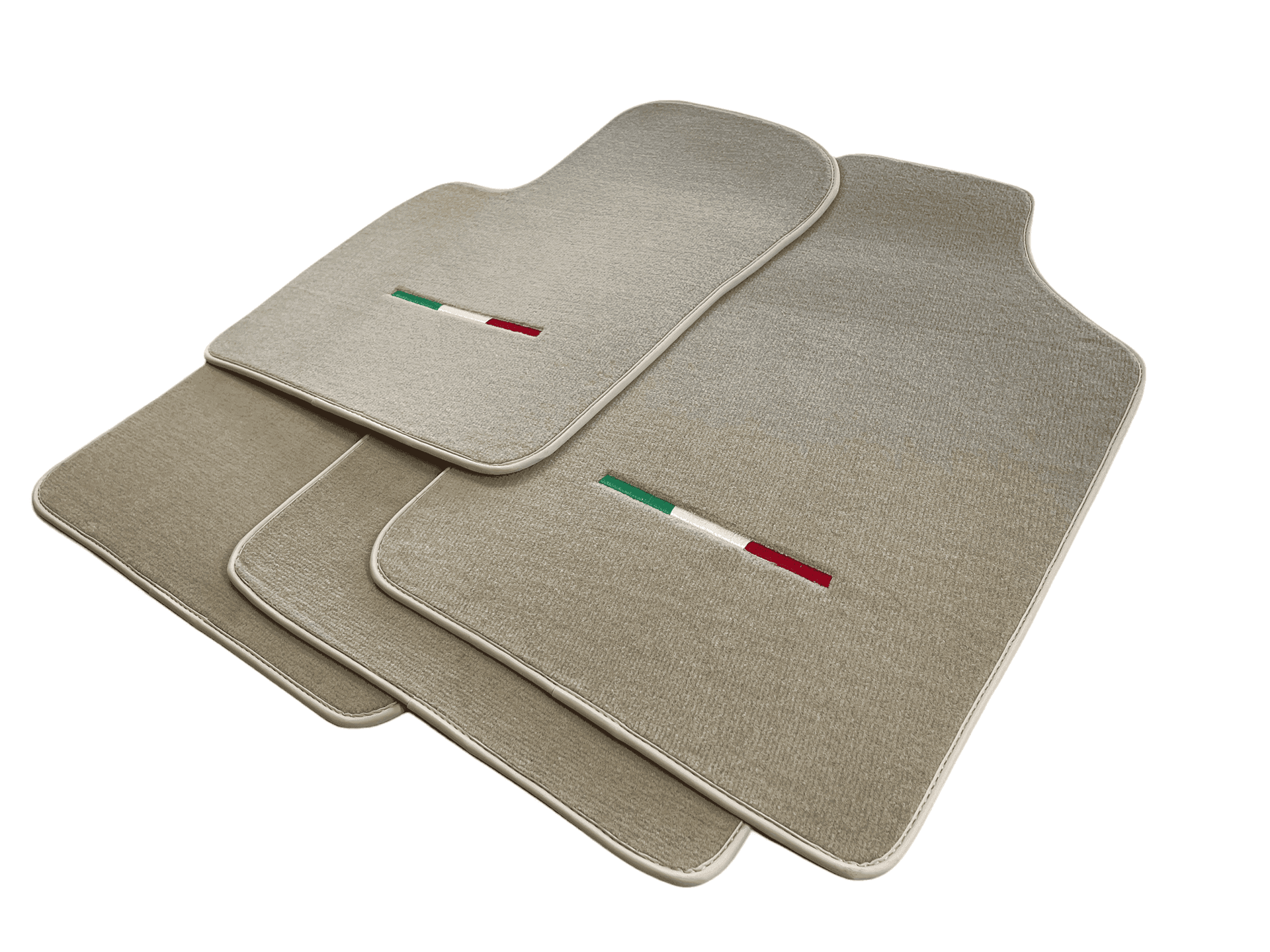 Italian Edition Beige Floor Mats for Fiat 500X (2018-2024) Convertible - AutoWin