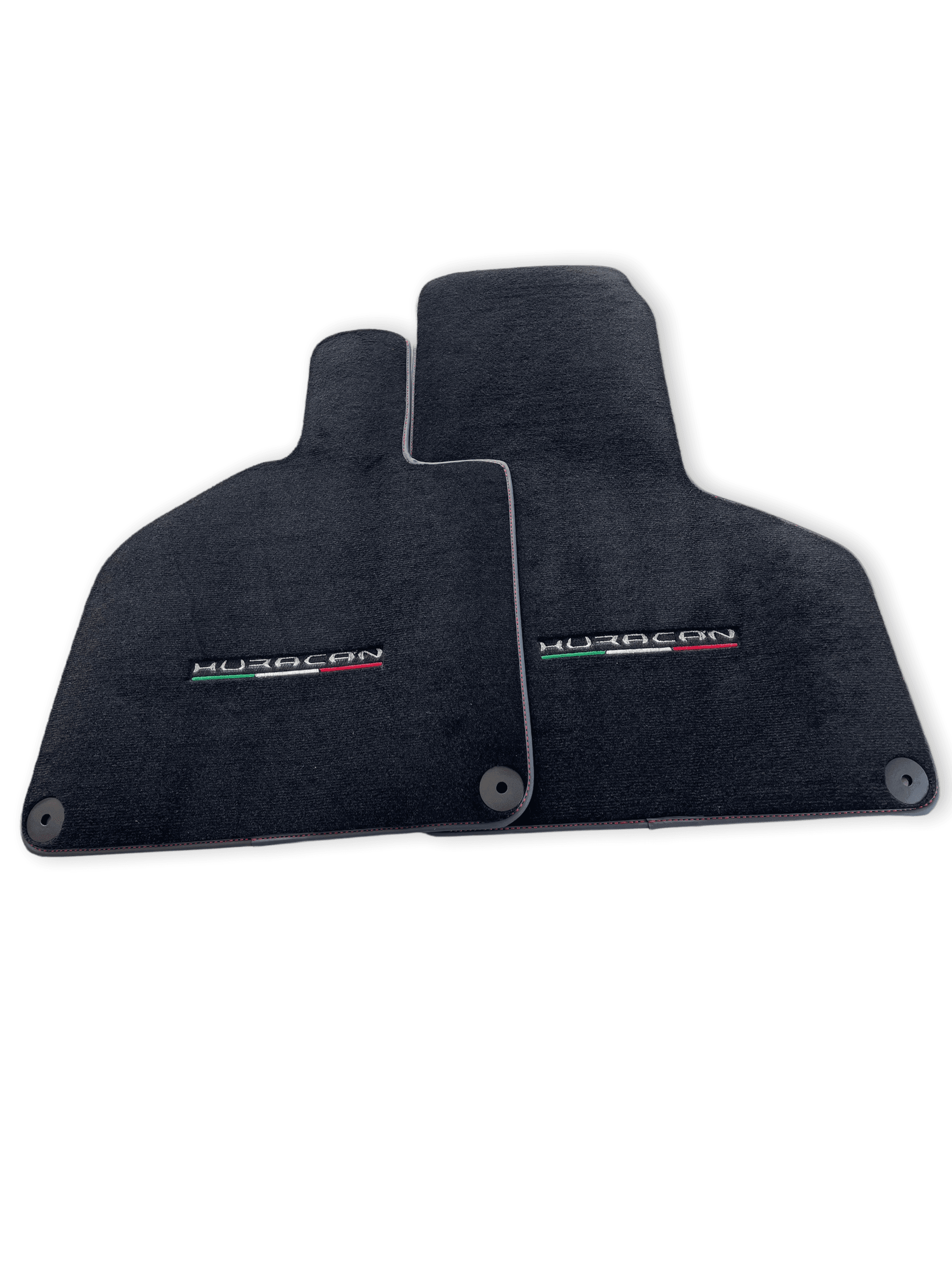 Floor Mats for Lamborghini Huracan With Italian Flag Red Stitch - AutoWin