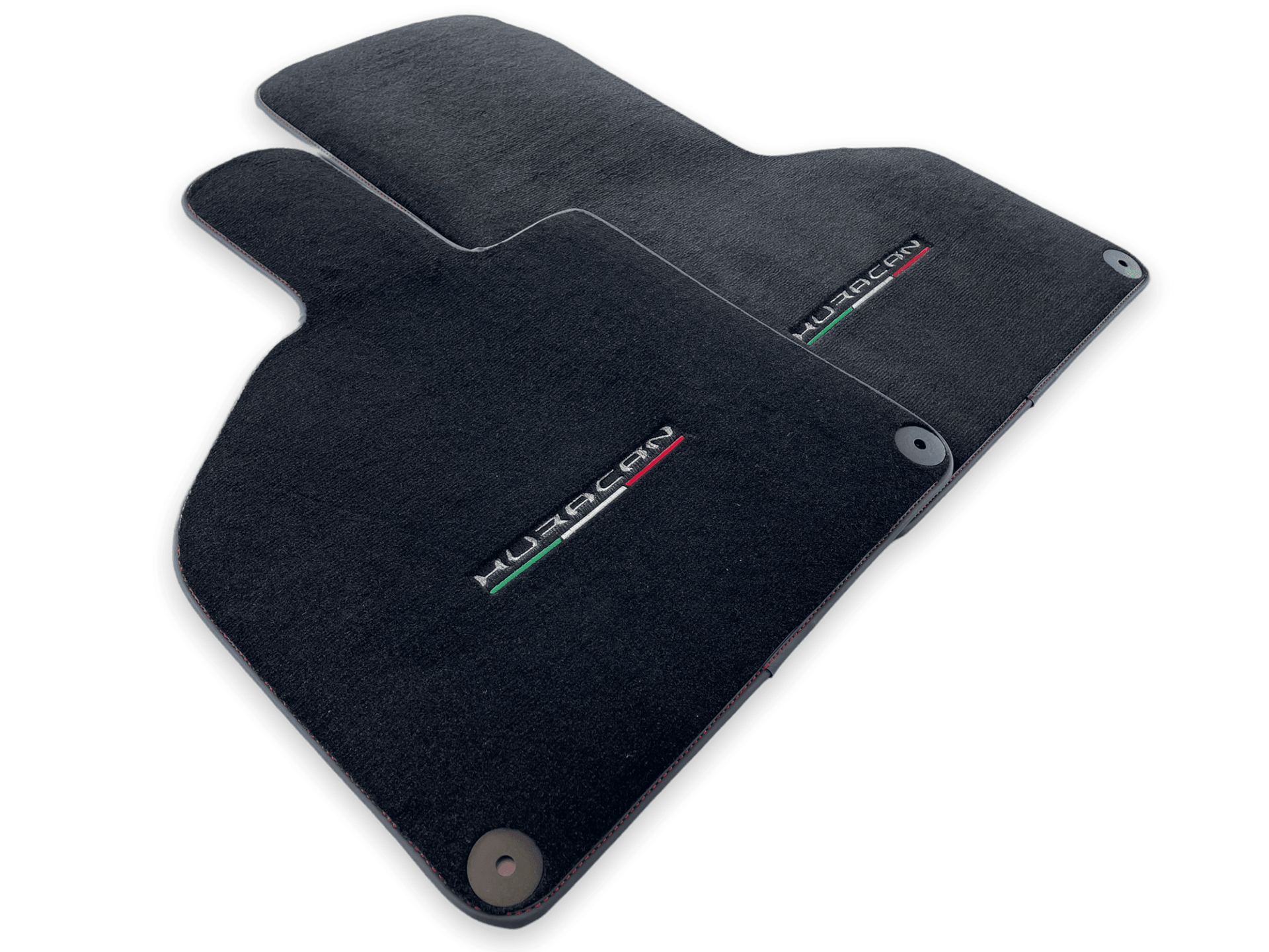 Floor Mats for Lamborghini Huracan With Italian Flag Red Stitch - AutoWin