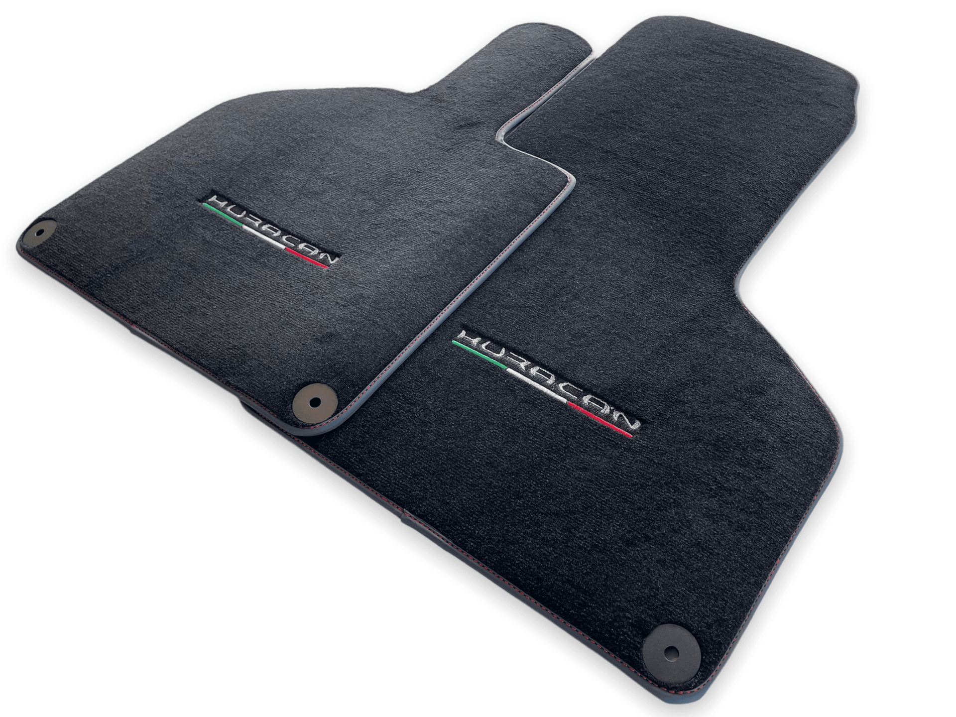 Floor Mats for Lamborghini Huracan With Italian Flag Red Stitch - AutoWin