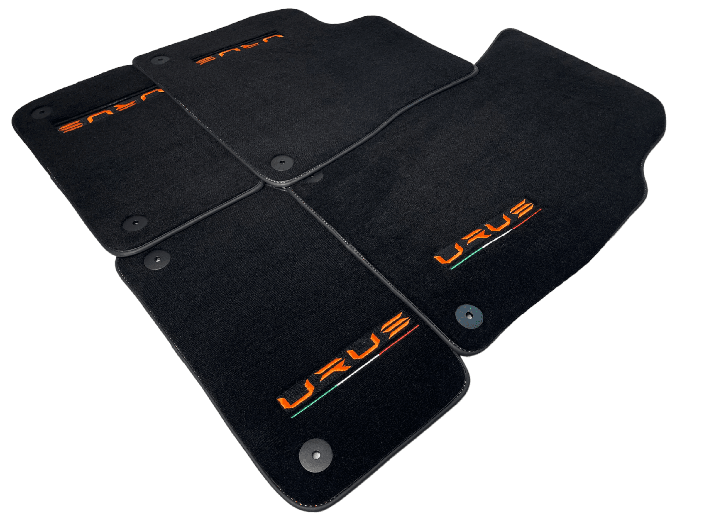 Floor Mats For Lamborghini Urus Black Tailored Orange Edition - AutoWin