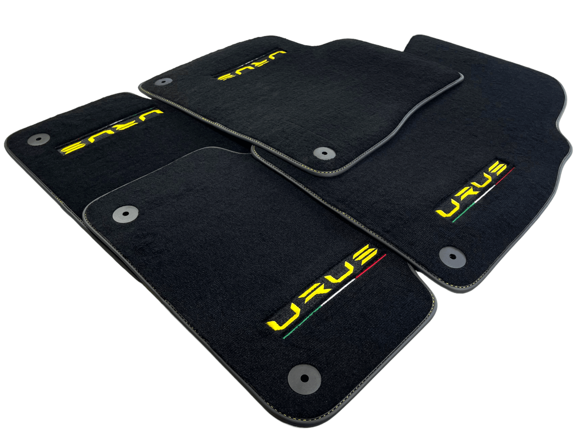 Floor Mats For Lamborghini Urus Black Tailored Yellow Edition - AutoWin