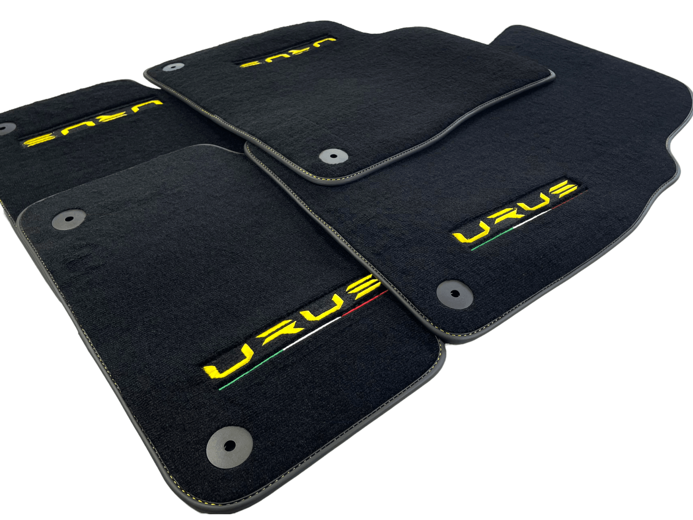Floor Mats For Lamborghini Urus Black Tailored Yellow Edition - AutoWin
