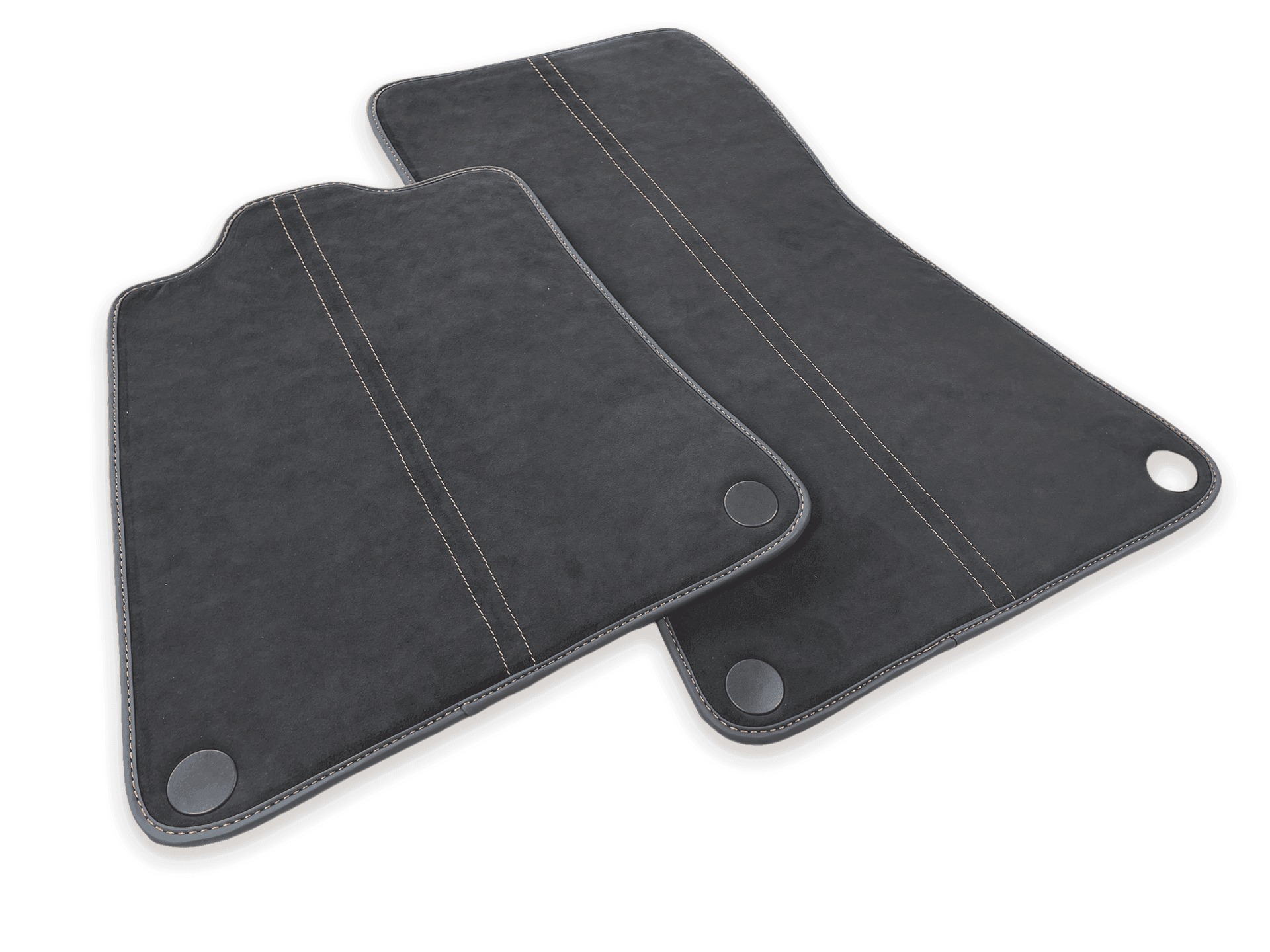 Floor Mats For McLaren 600LT (2018-2020) Alcantara Black Tailored Carpets With Orange Sewing - AutoWin