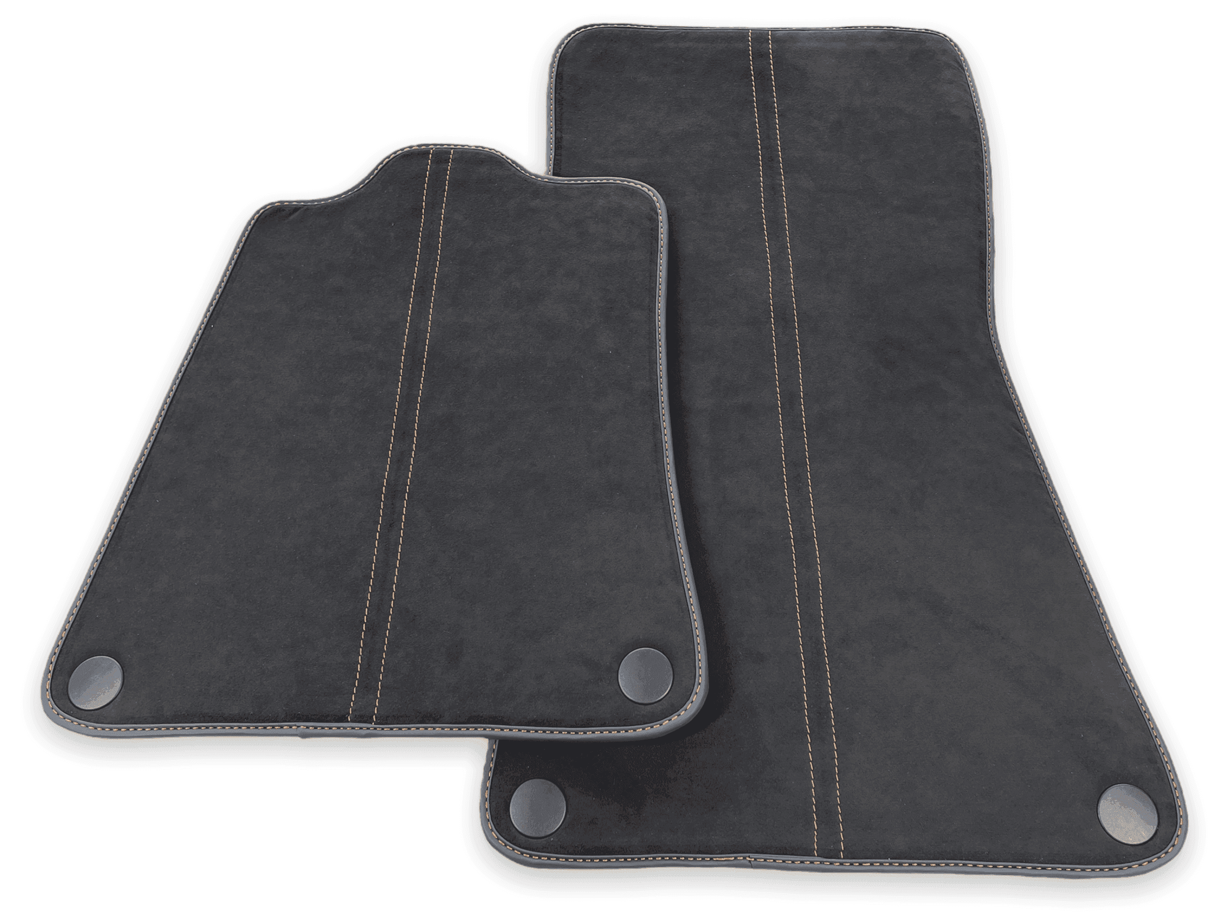 Floor Mats For McLaren 600LT (2018-2020) Alcantara Black Tailored Carpets With Orange Sewing - AutoWin
