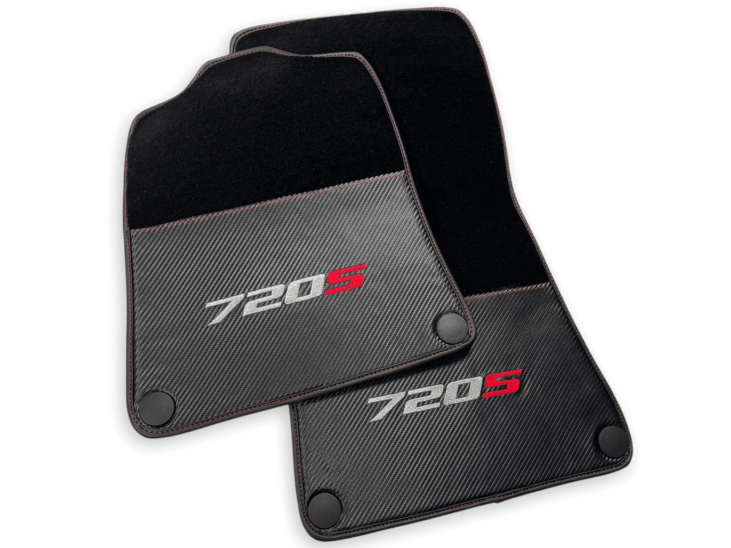 Floor Mats For McLaren 720S Black Tailored Carpets With Carbon - AutoWin