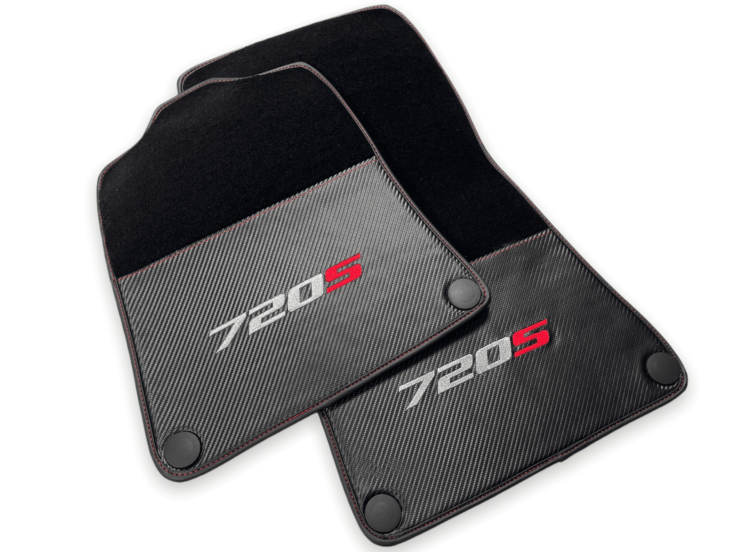 Floor Mats For McLaren 720S Black Tailored Carpets With Carbon - AutoWin
