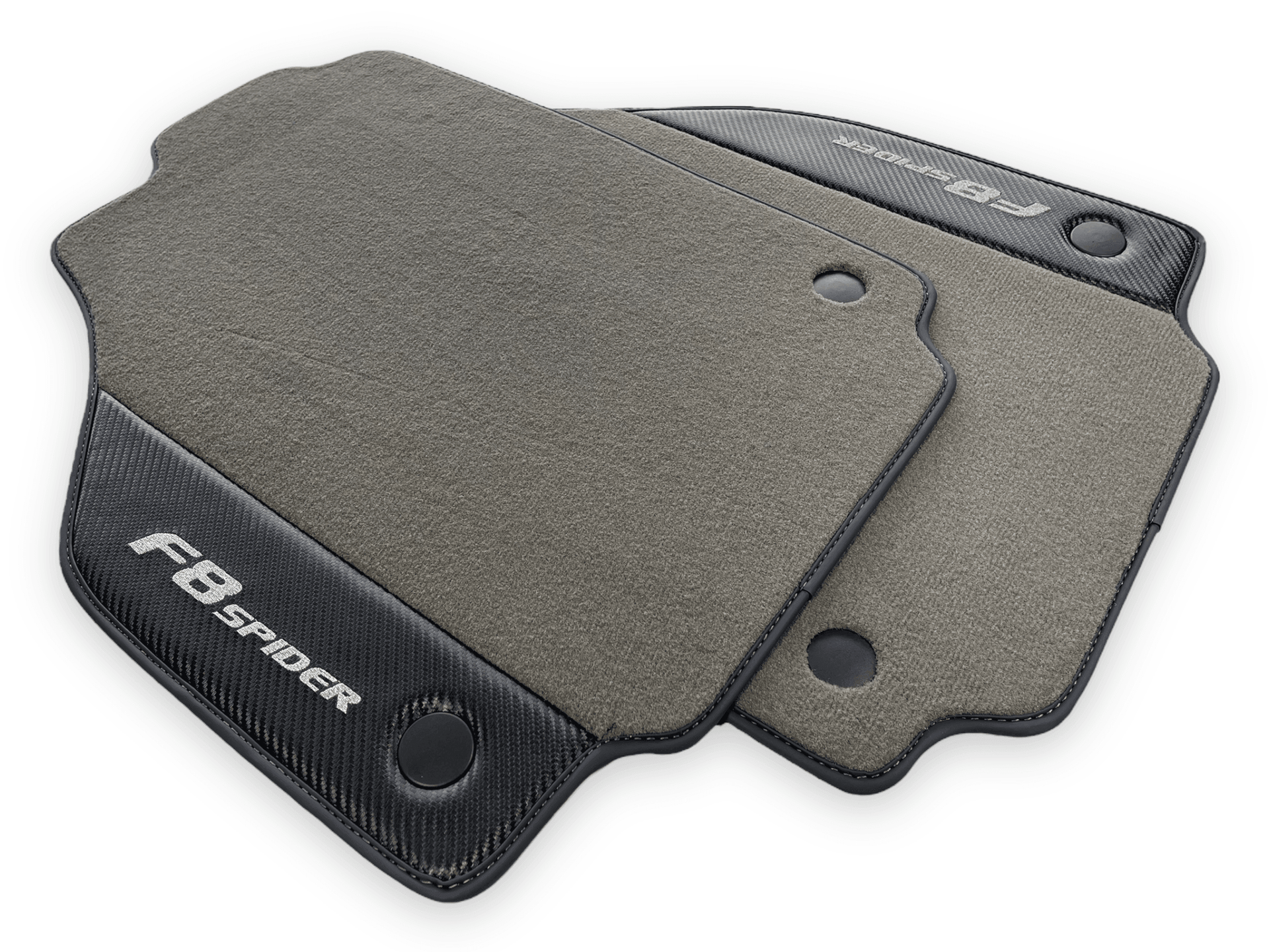 Gray Floor Mats For Ferrari F8 Spider 2019-2022 With Carbon Fiber Leather - AutoWin
