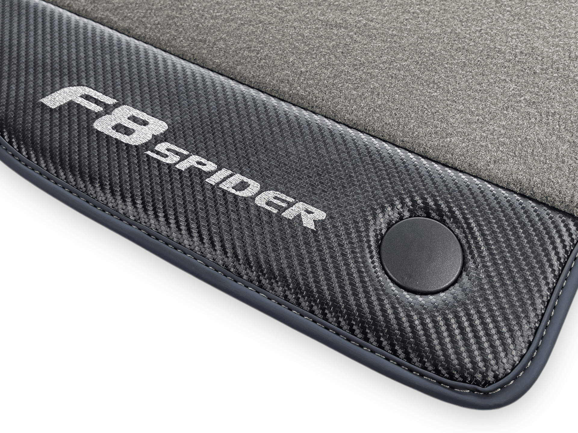 Gray Floor Mats For Ferrari F8 Spider 2019-2022 With Carbon Fiber Leather - AutoWin