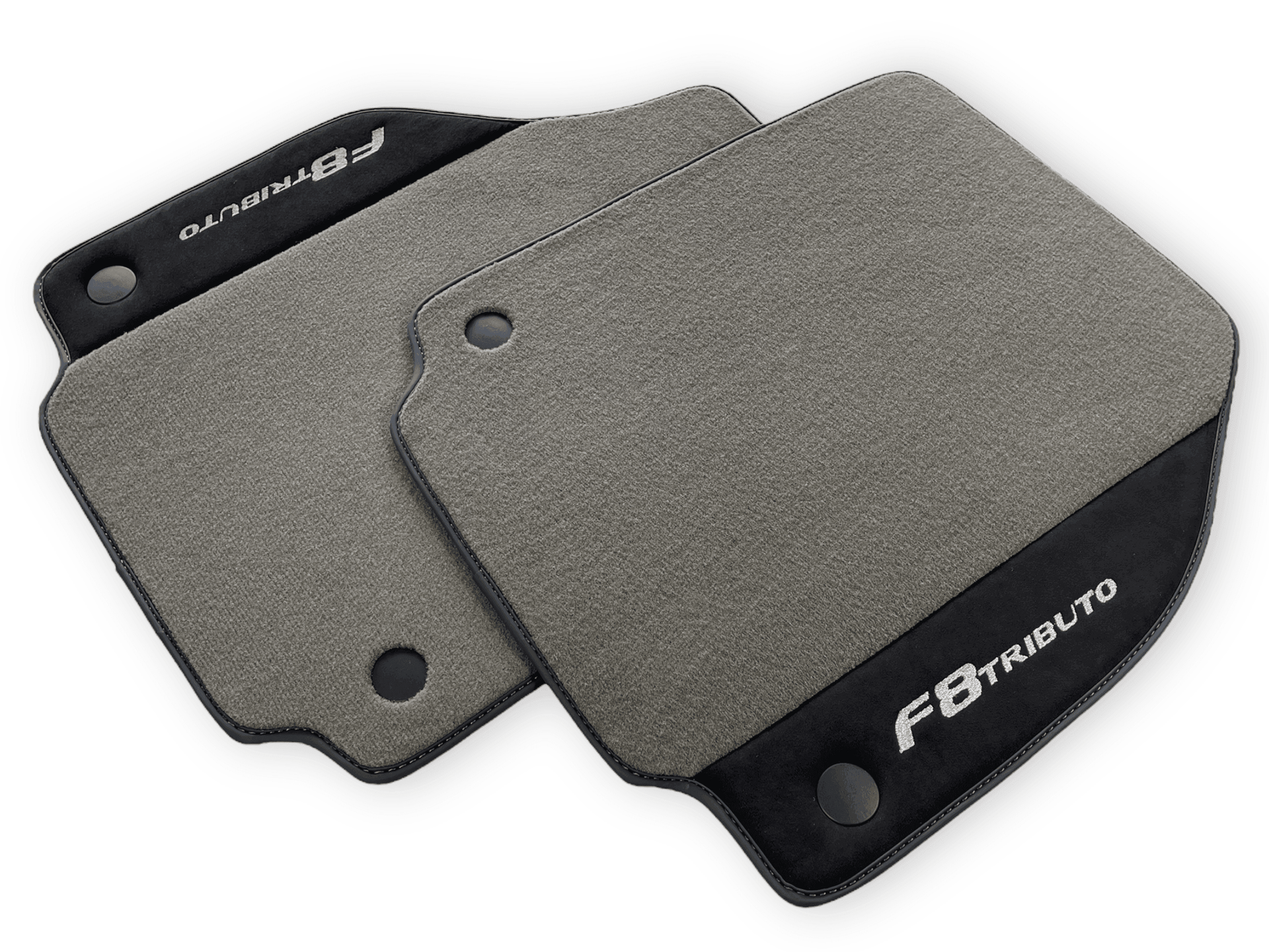 Gray Floor Mats For Ferrari F8 Tributo 2019-2022 With Alcantara Leather - AutoWin