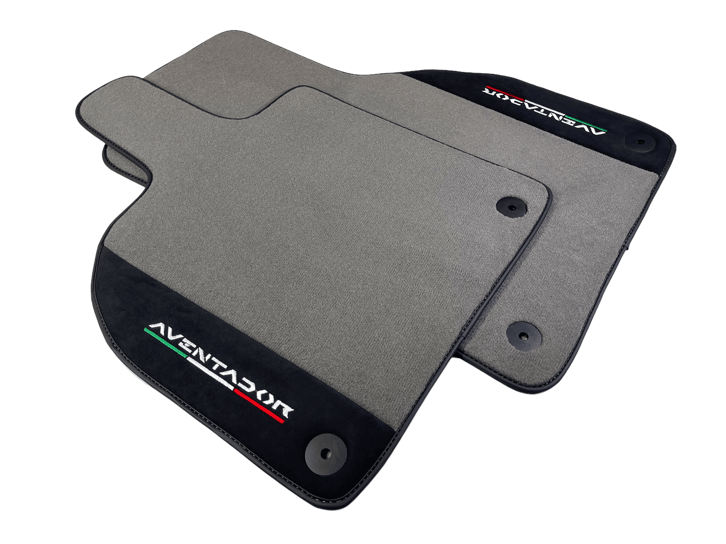 Gray Floor Mats for Lamborghini Aventador With Alcantara Leather - AutoWin