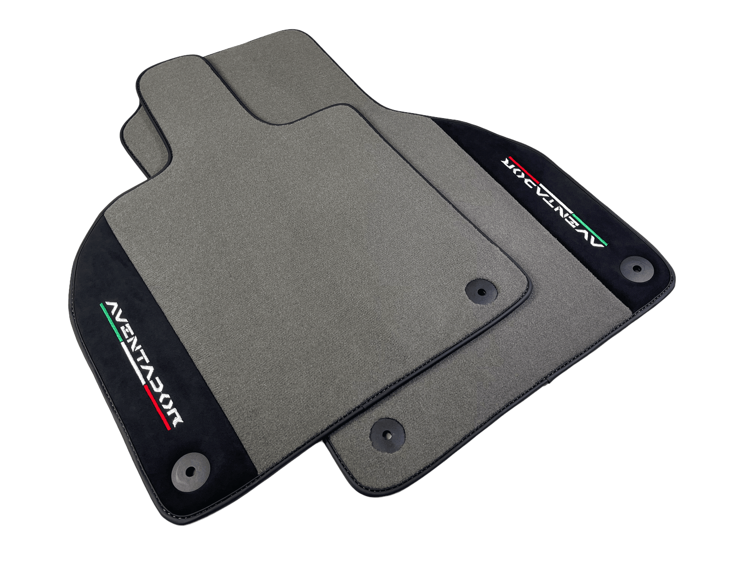Gray Floor Mats for Lamborghini Aventador With Alcantara Leather - AutoWin