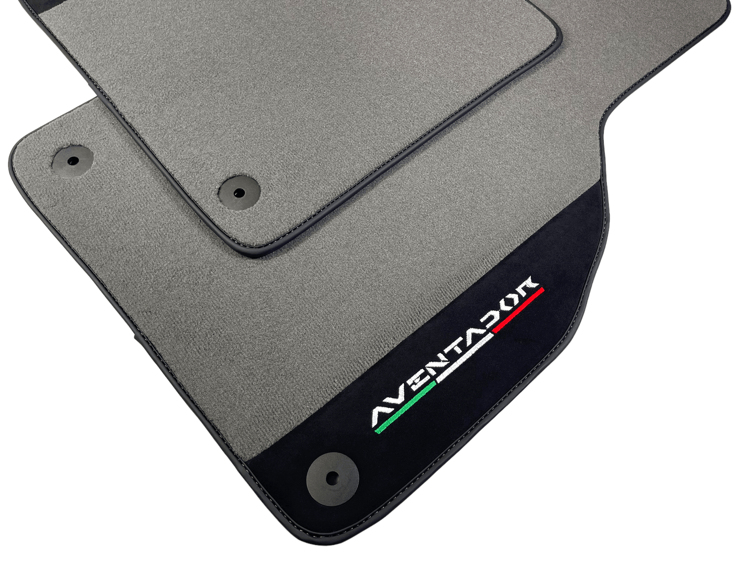 Gray Floor Mats for Lamborghini Aventador With Alcantara Leather - AutoWin