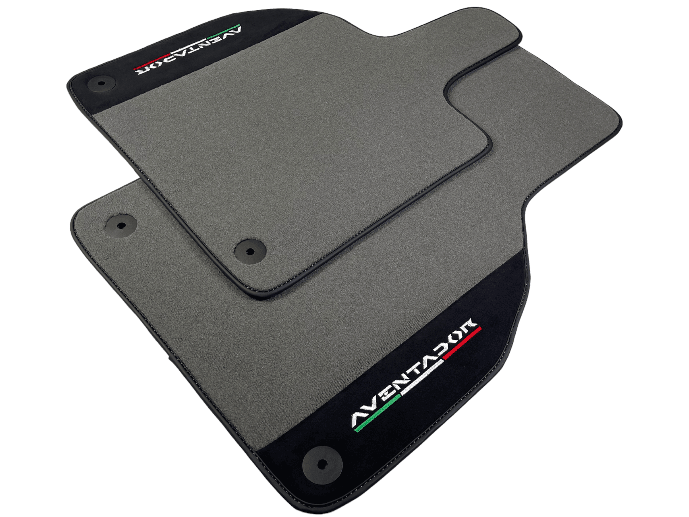 Gray Floor Mats for Lamborghini Aventador With Alcantara Leather - AutoWin