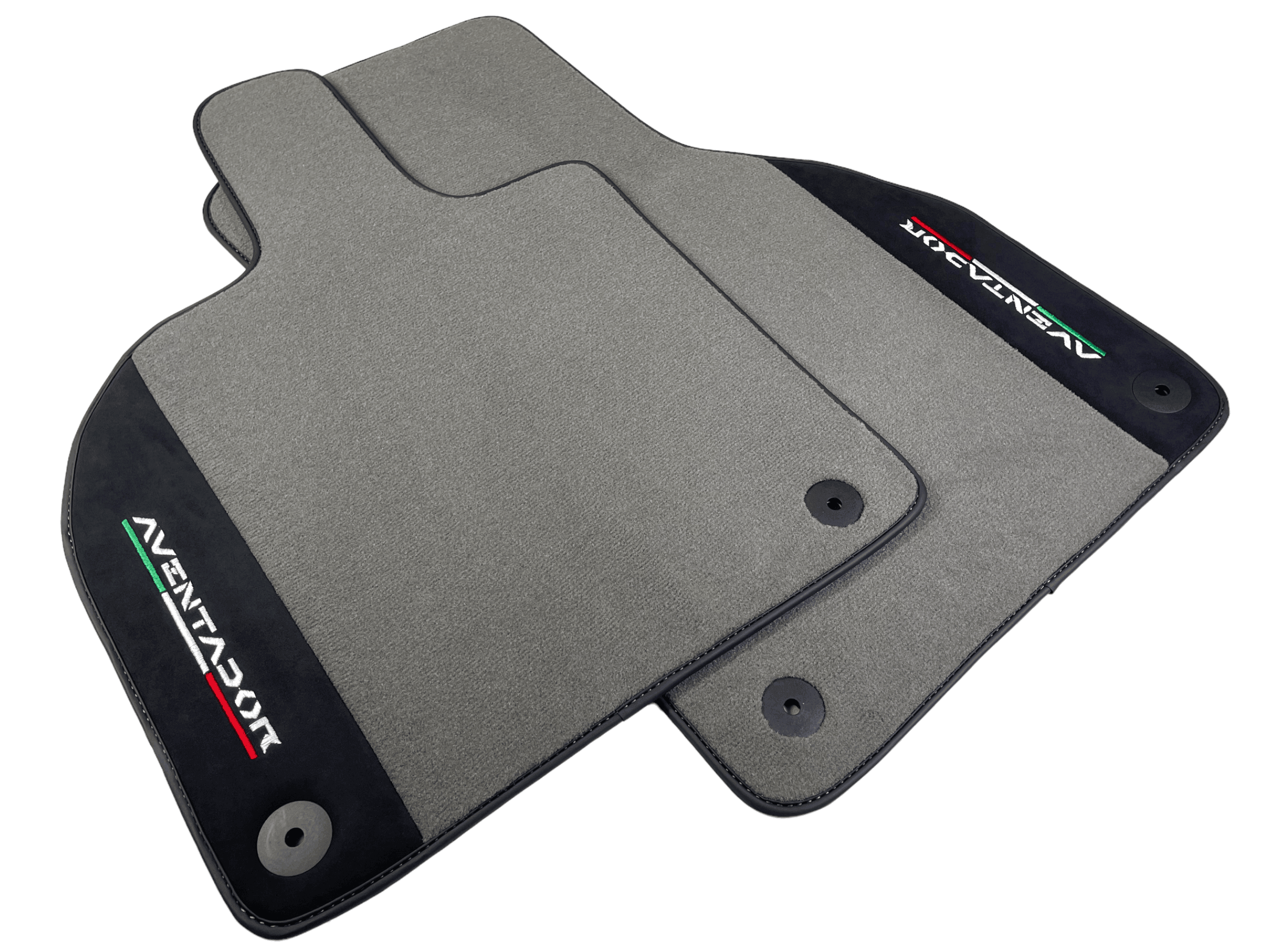 Gray Floor Mats for Lamborghini Aventador With Alcantara Leather - AutoWin