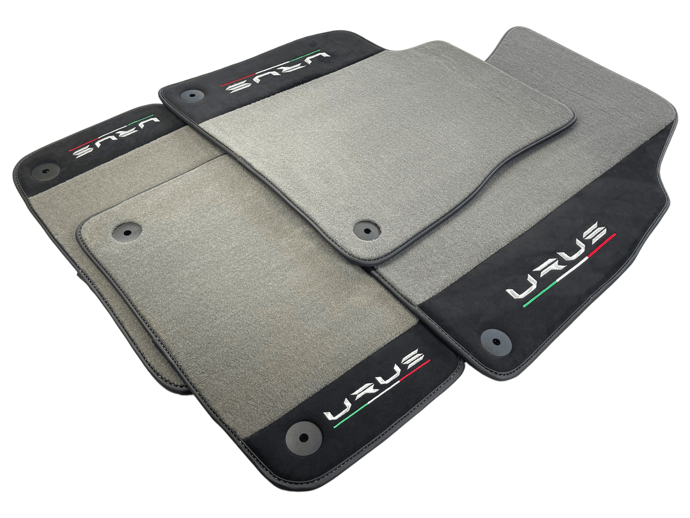 Gray Floor Mats For Lamborghini Urus With Alcantara Leather - AutoWin