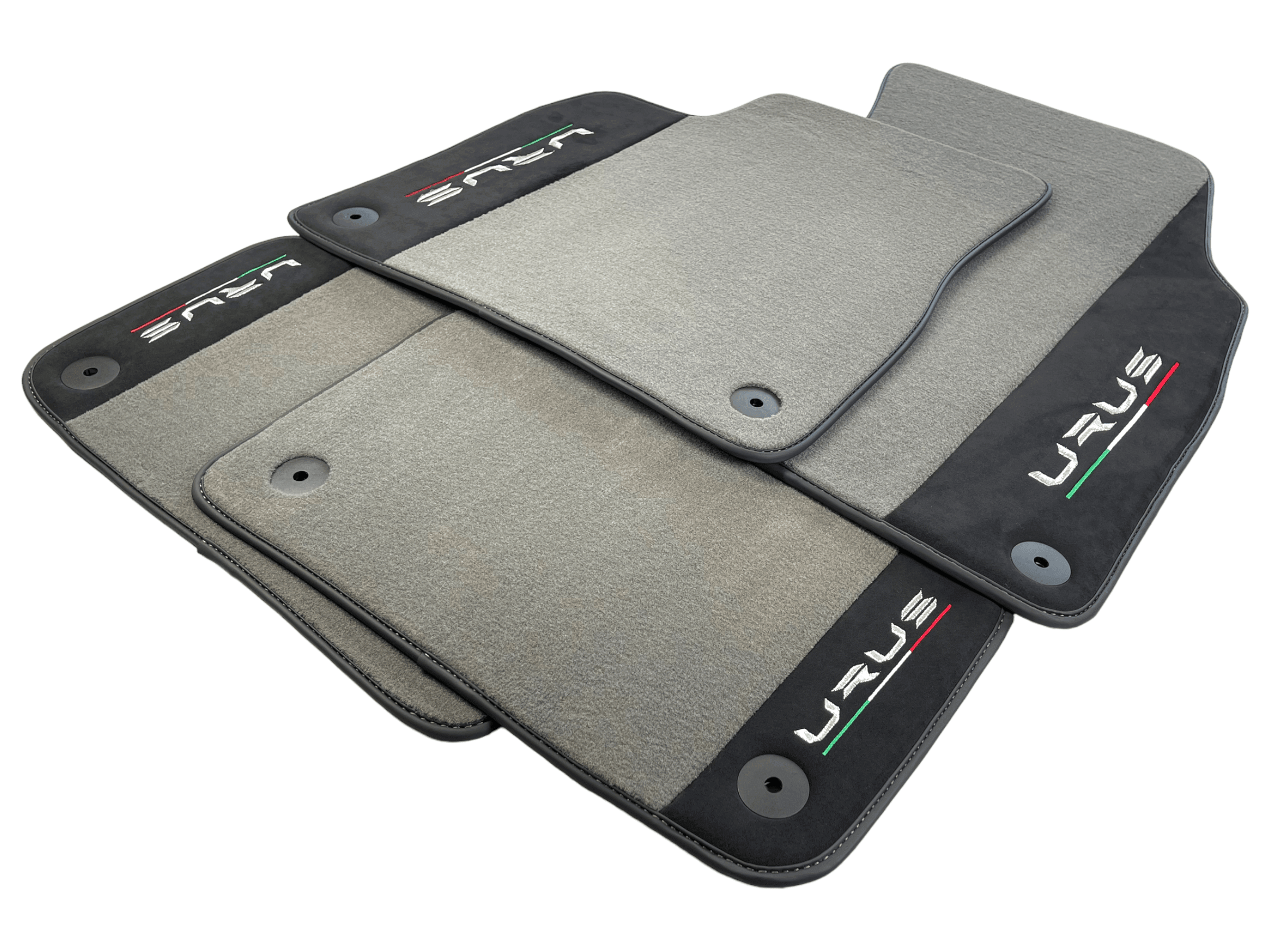 Gray Floor Mats For Lamborghini Urus With Alcantara Leather - AutoWin