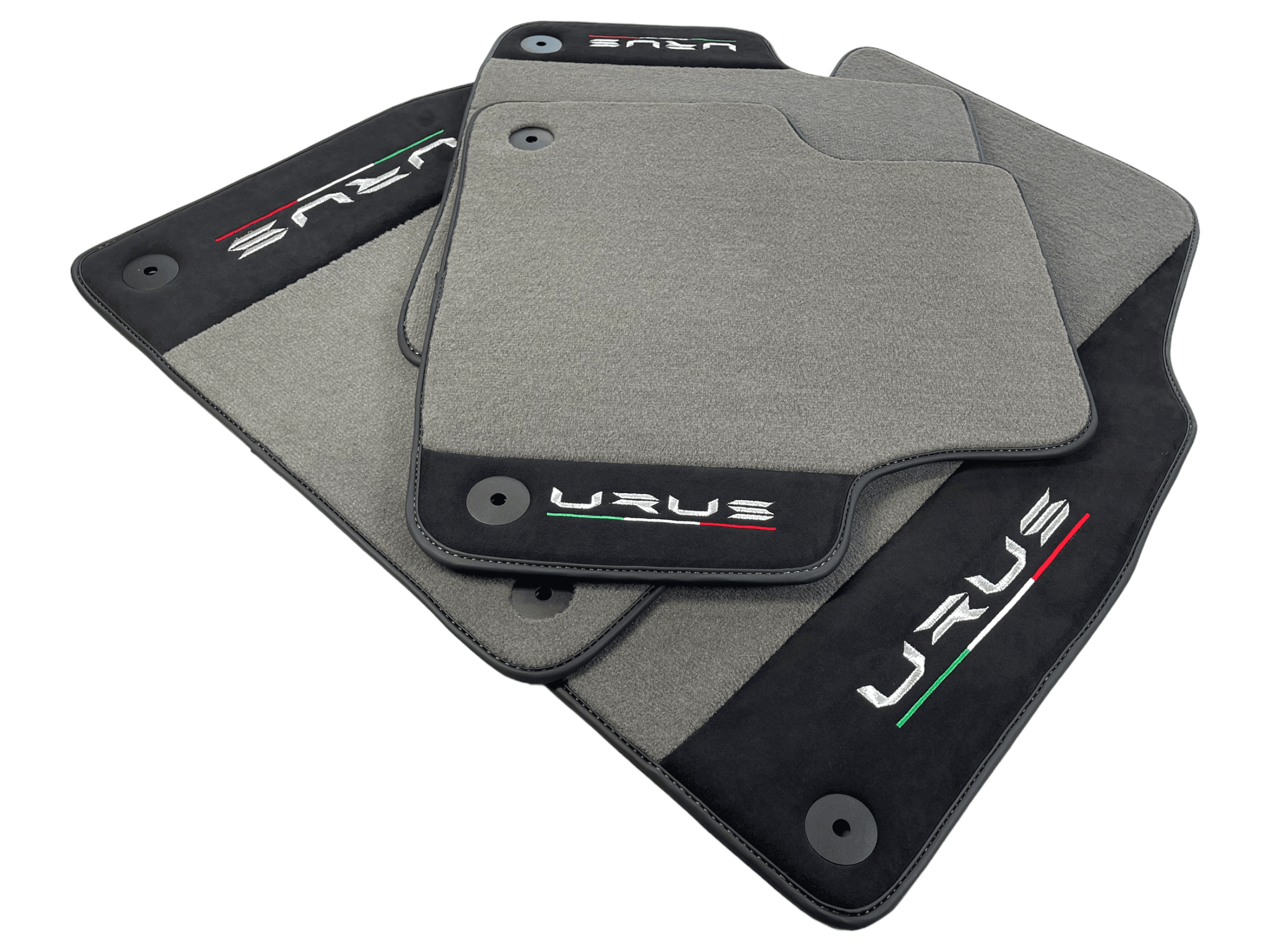 Gray Floor Mats For Lamborghini Urus With Alcantara Leather - AutoWin
