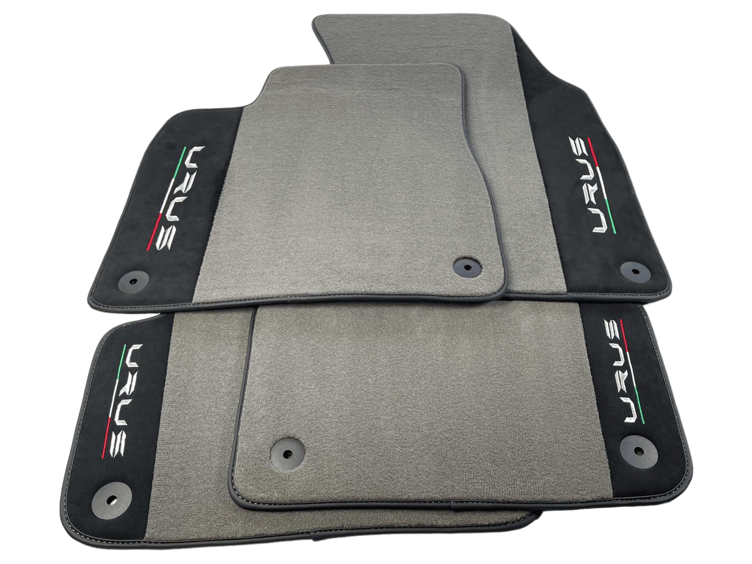 Gray Floor Mats For Lamborghini Urus With Alcantara Leather - AutoWin
