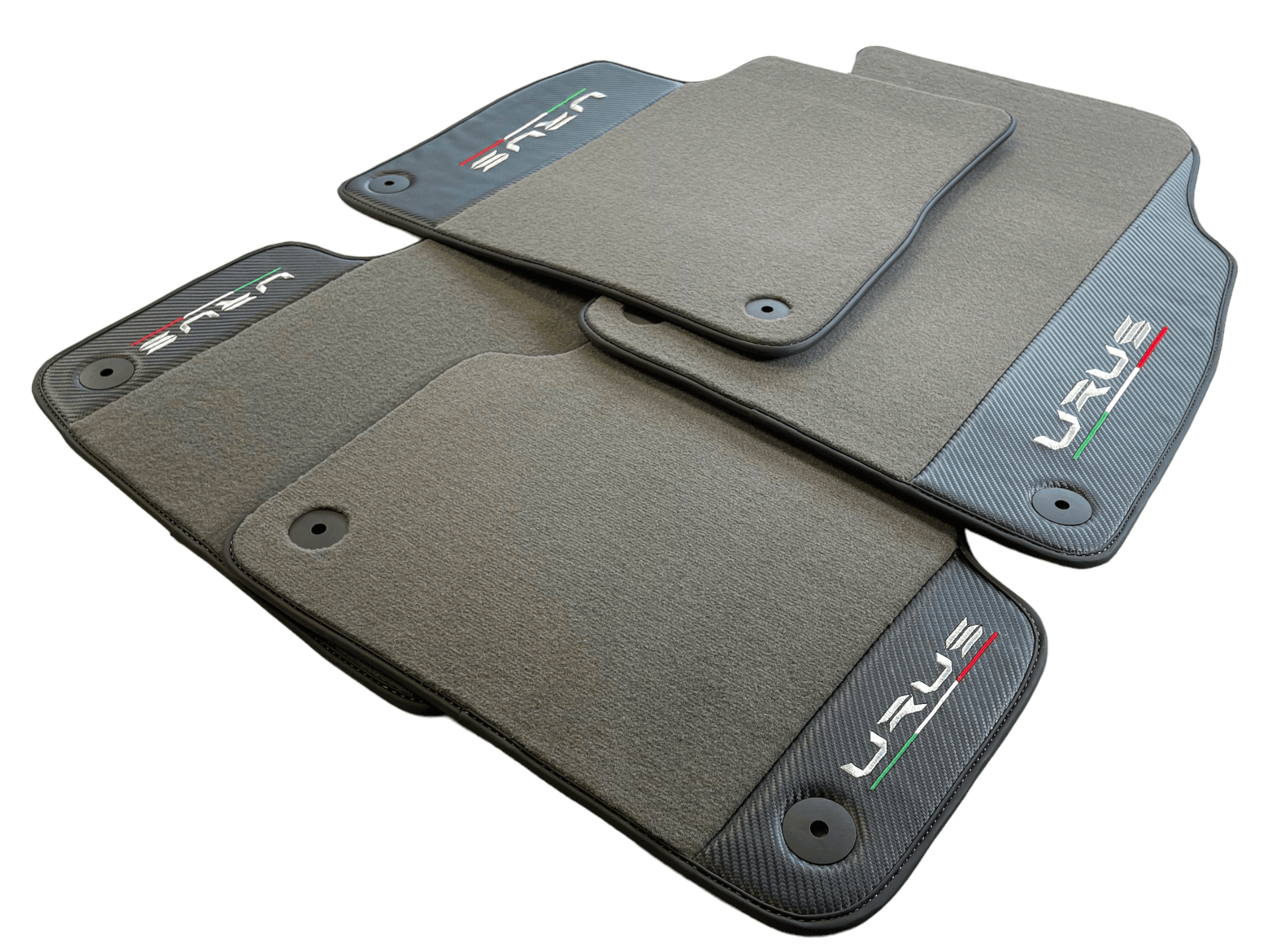 Gray Floor Mats For Lamborghini Urus With Carbon Leather - AutoWin