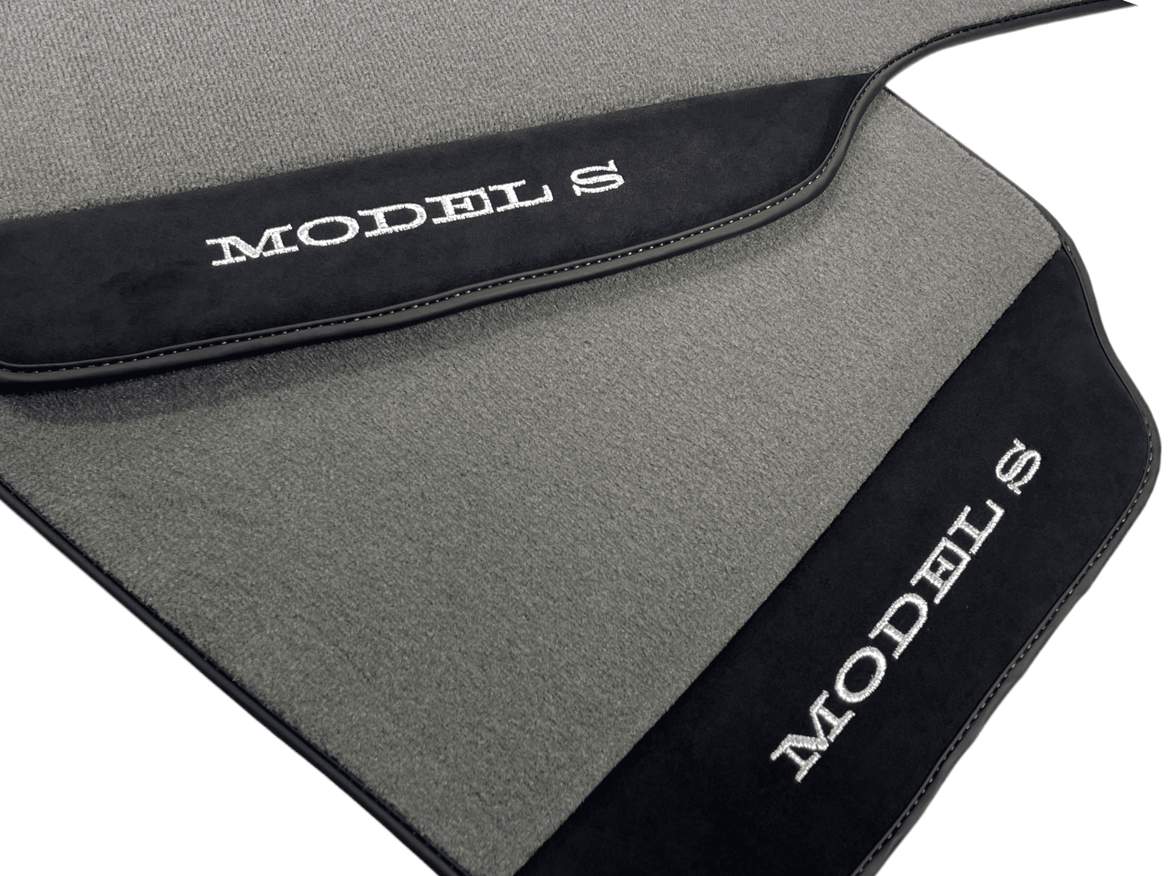 Gray Floor Mats For Tesla Model S With Alcantara Leather - AutoWin