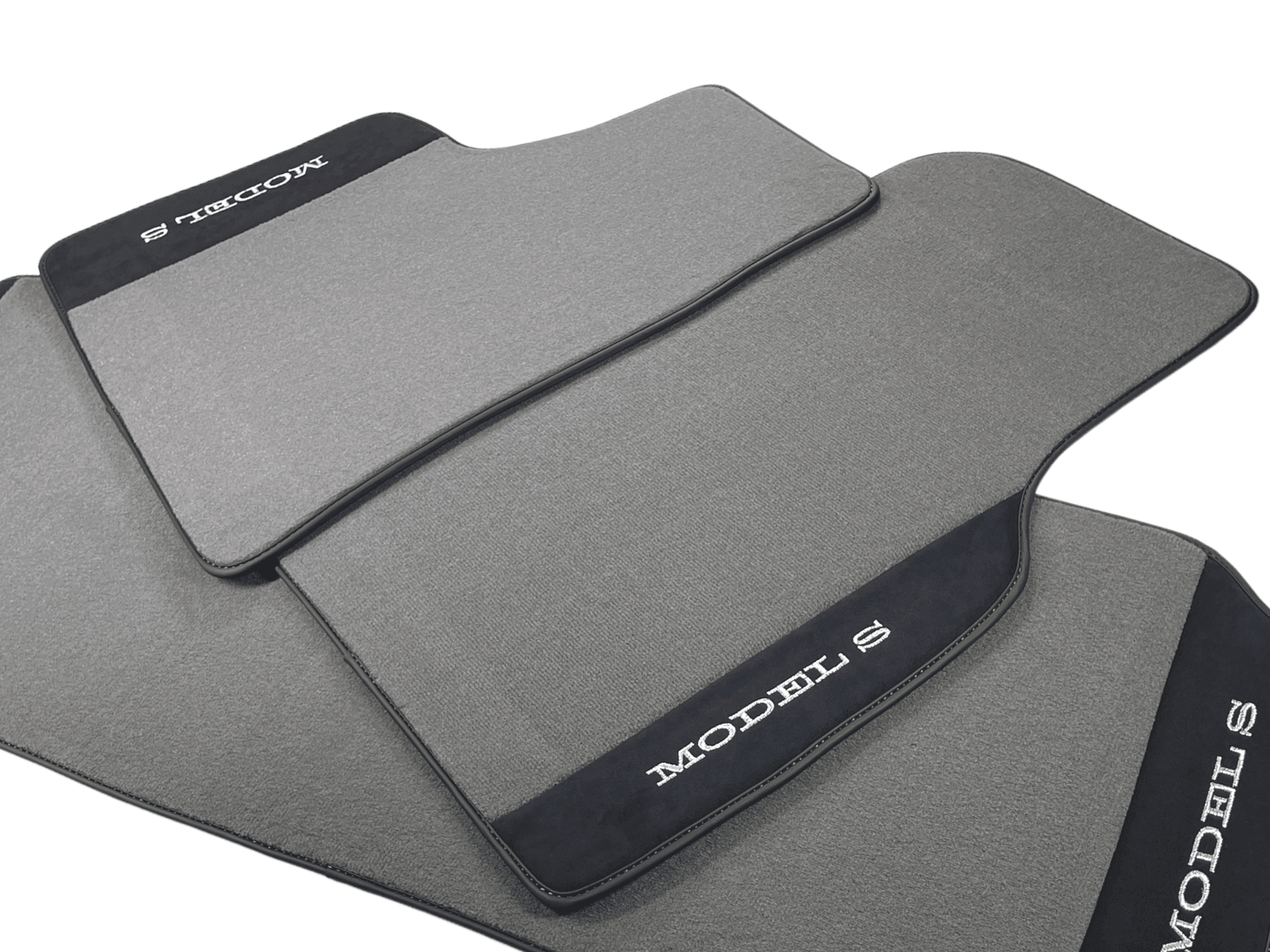 Gray Floor Mats For Tesla Model S With Alcantara Leather - AutoWin