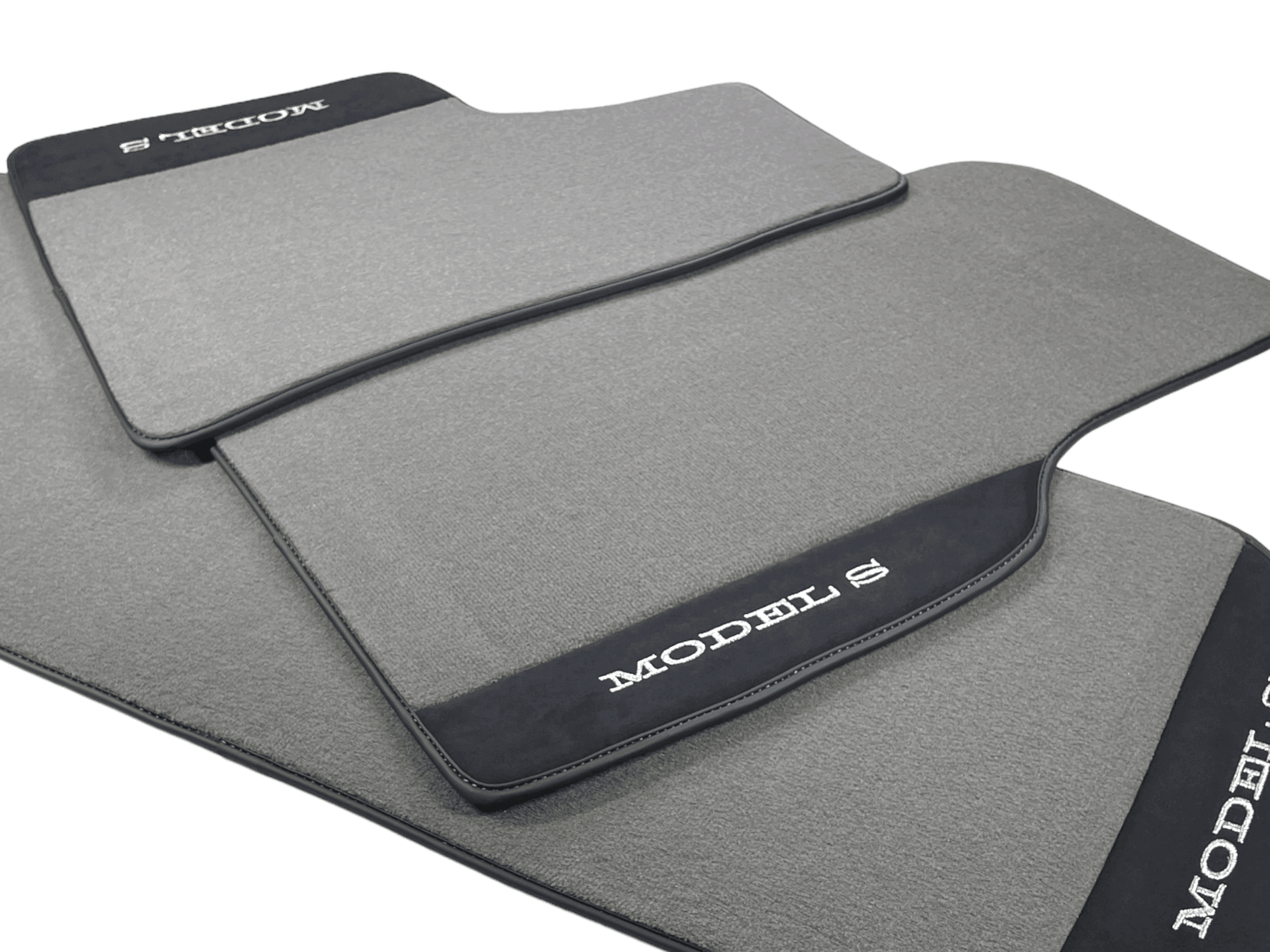 Gray Floor Mats For Tesla Model S With Alcantara Leather - AutoWin