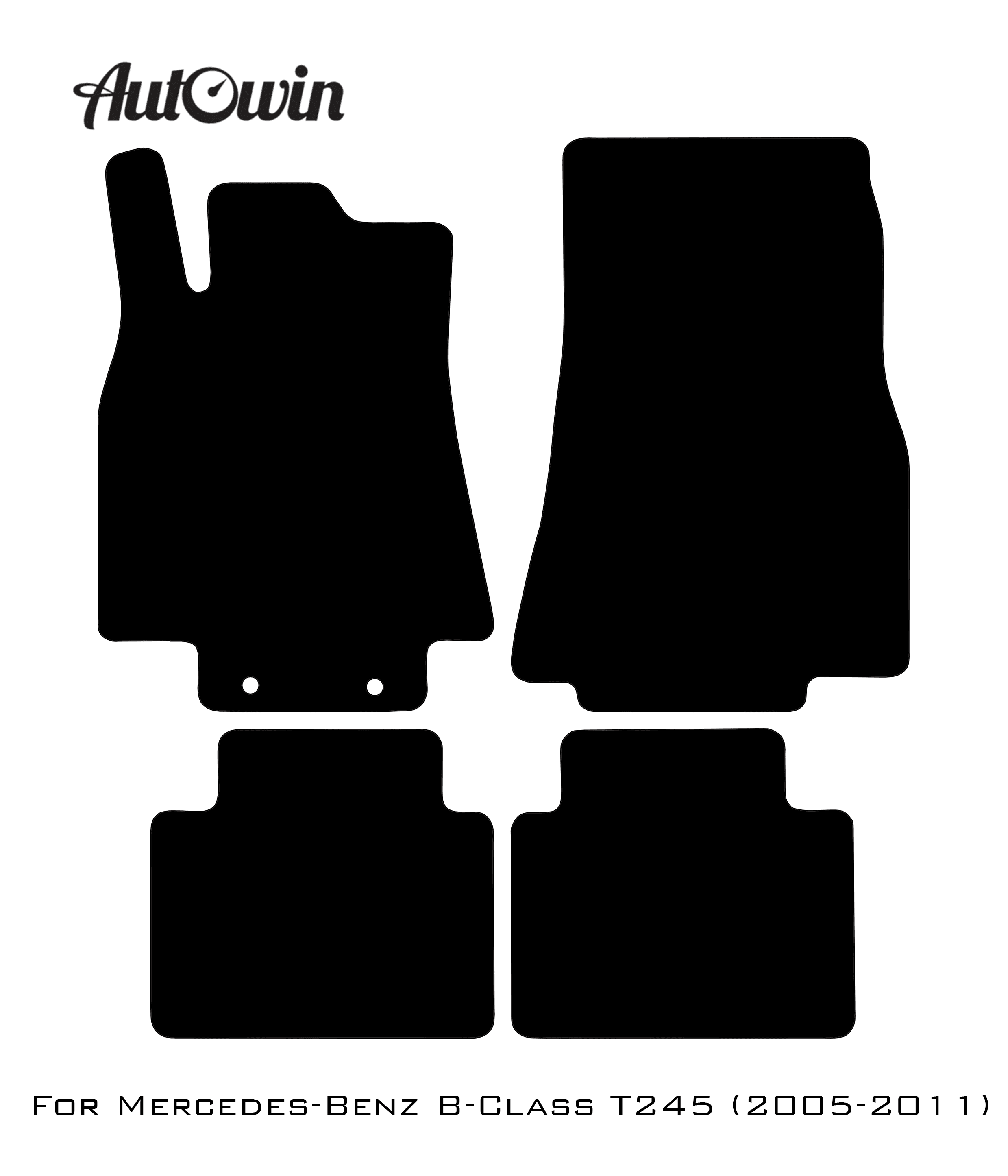 Gray Luxury Floor Mats For Mercedes Benz B-Class T245 (2005-2011) | ER56 Design - AutoWin