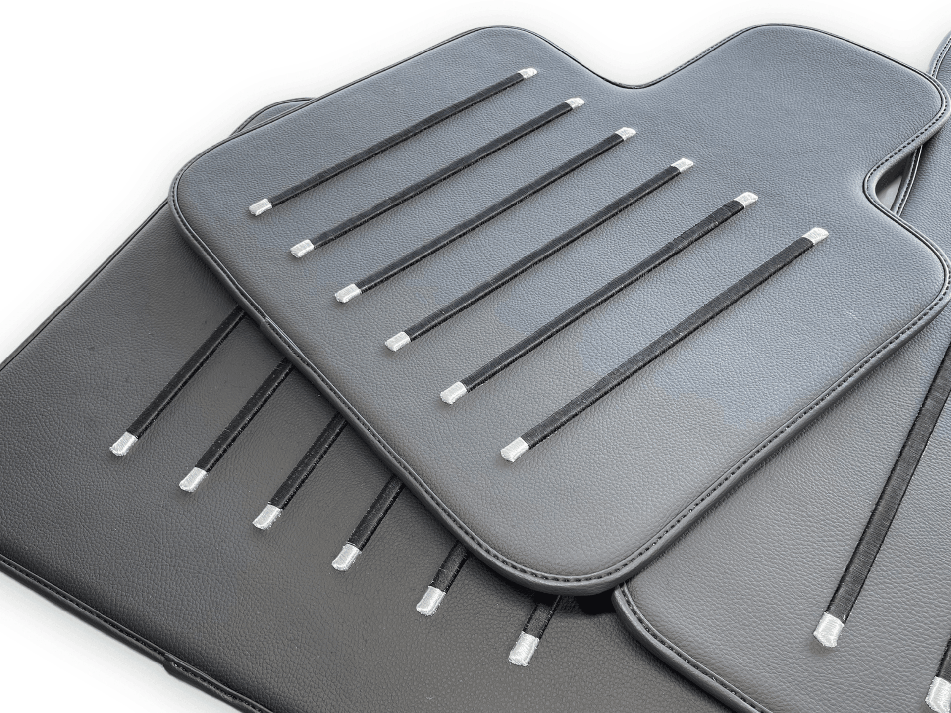 Leather Floor Mats For Rolls Royce Black Badge Cullinan Rr31 2018-2023 Black - AutoWin