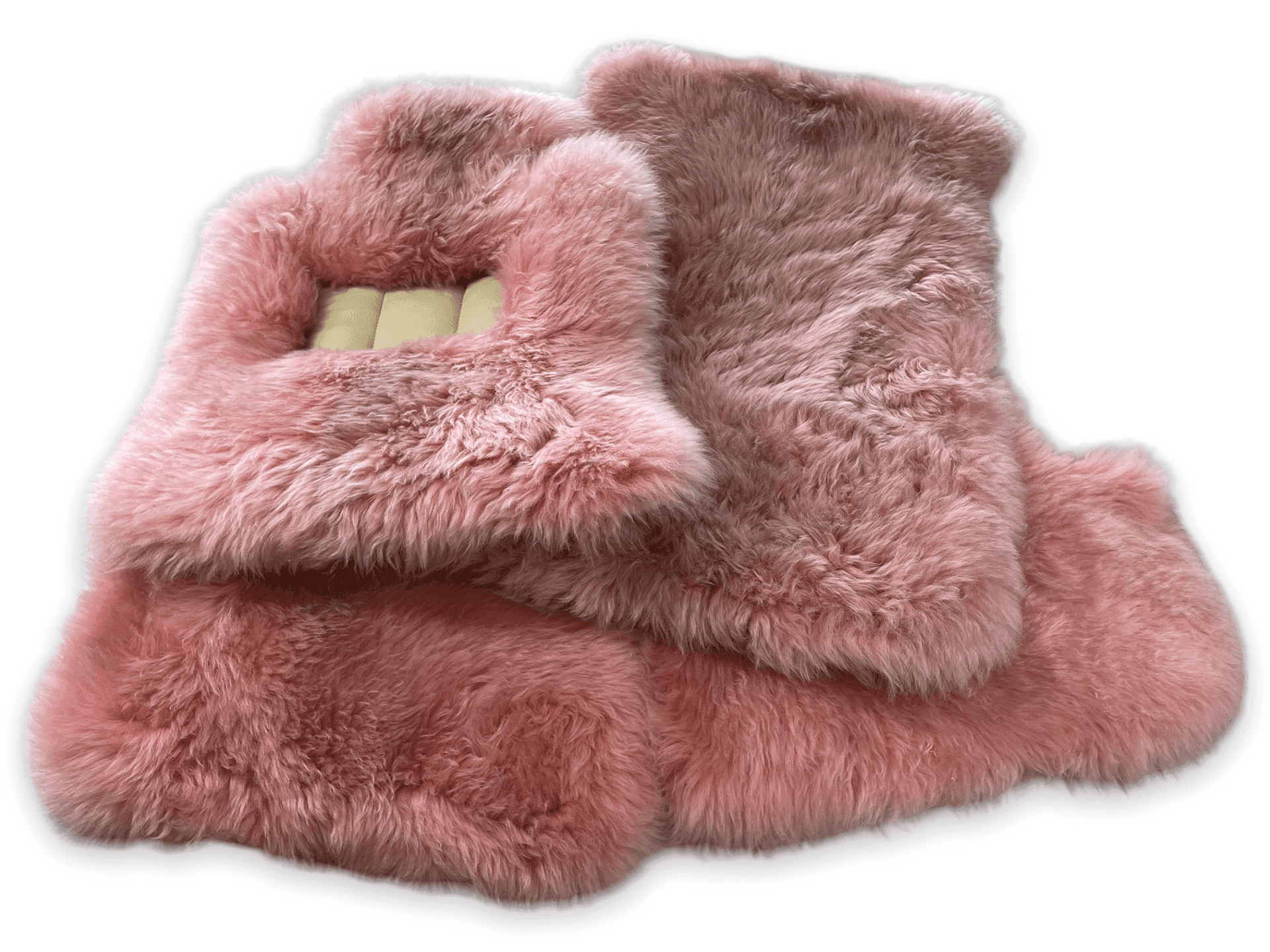 Pink Sheepskin Floor Mats For Rolls Royce Ghost Series II (2021-2024) Er56 Design Brand - AutoWin
