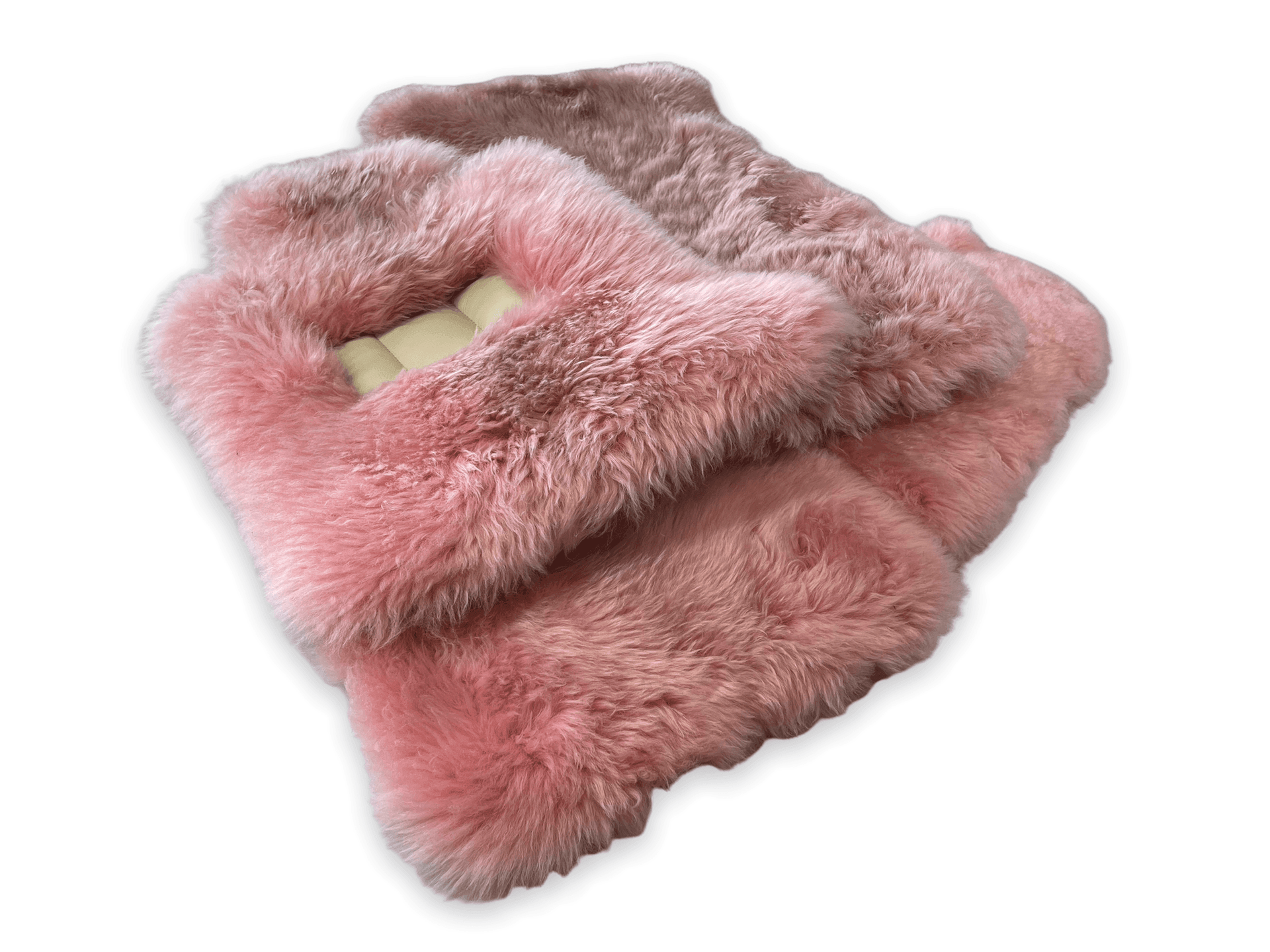 Pink Sheepskin Floor Mats For Rolls Royce Shadow 1965-1977 Er56 Design Brand - AutoWin
