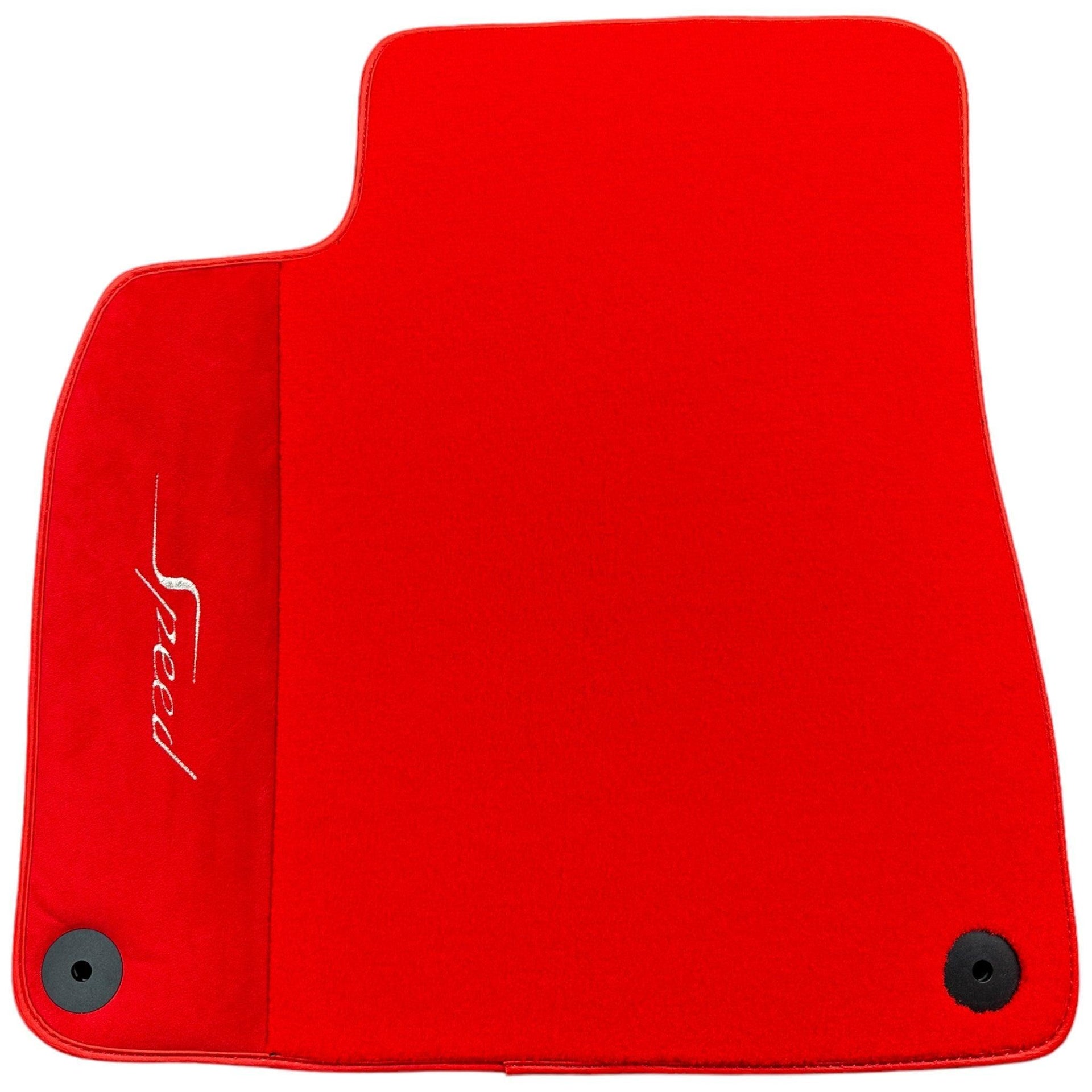Red Floor Mats For Bentley Flying Spur (2013-2019) with Alcantara Leather - AutoWin